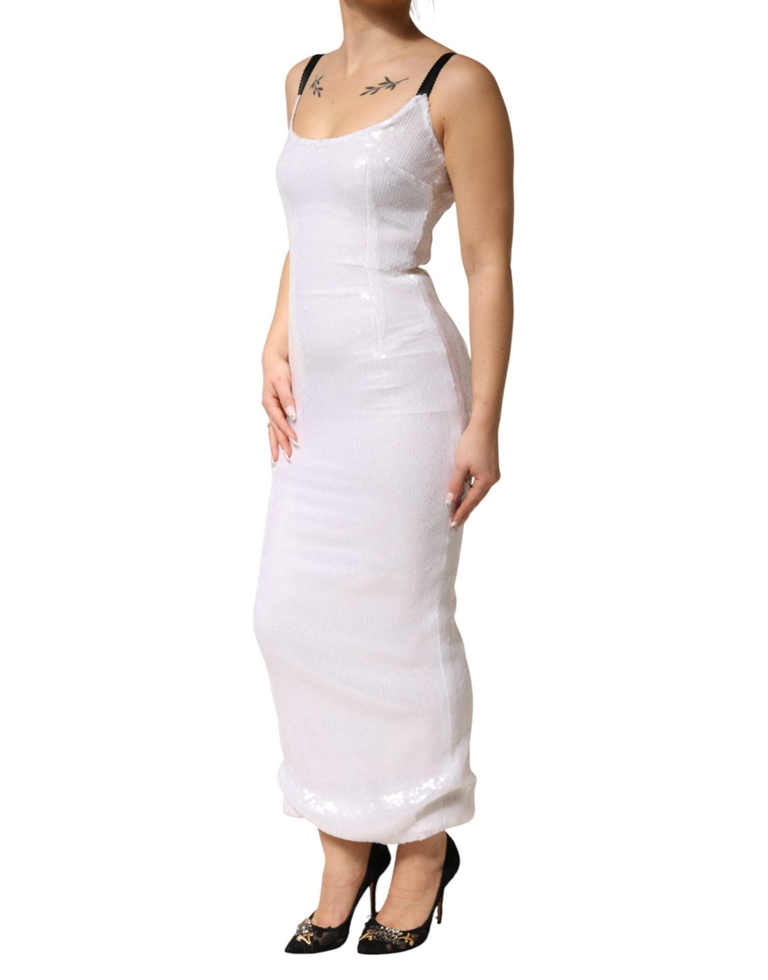 Dolce & Gabbana White Polyester Sleeveless Sheath Dress - RIMODA