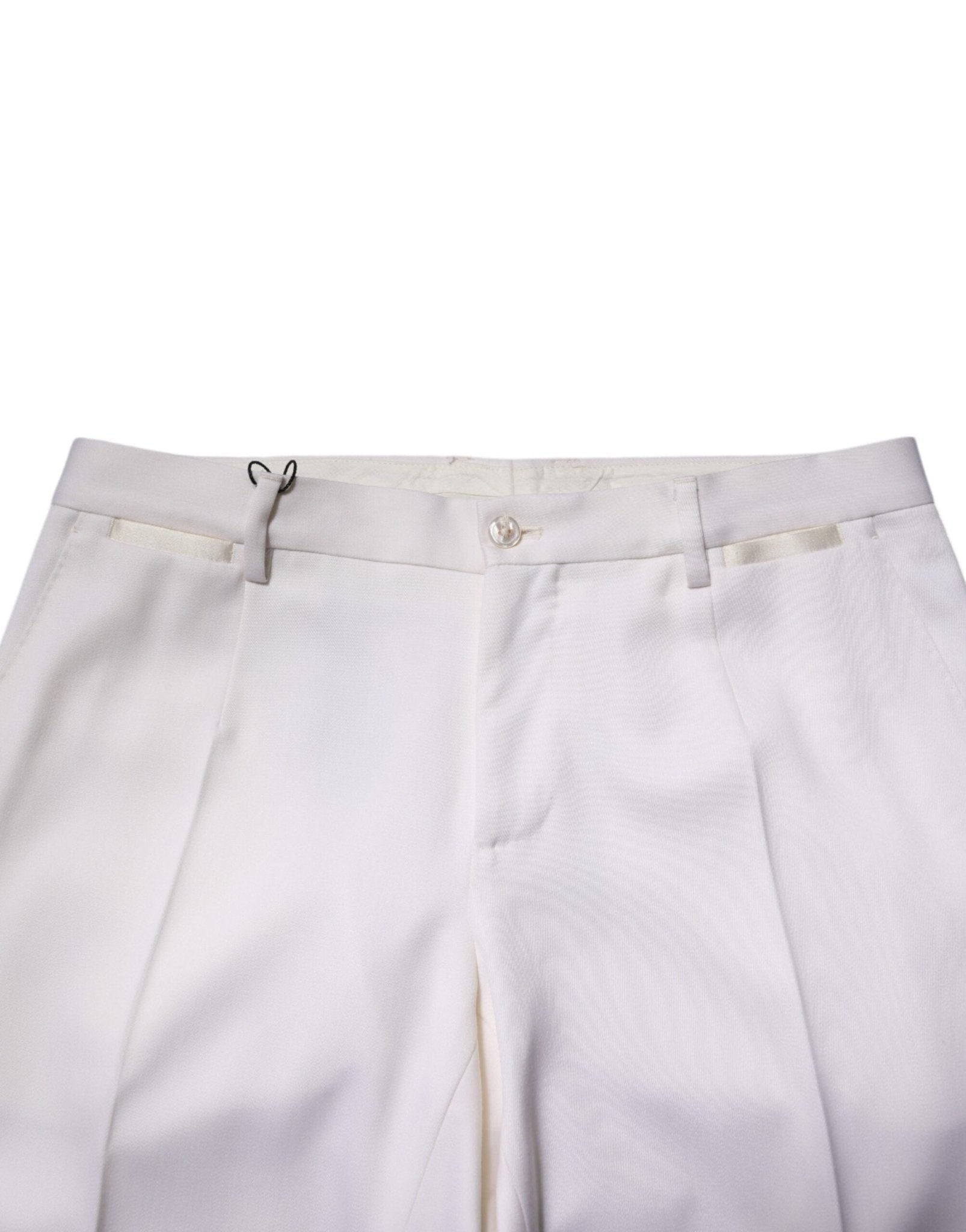 Dolce & Gabbana White Polyester Tapered Formal Trouser Pants - RIMODA