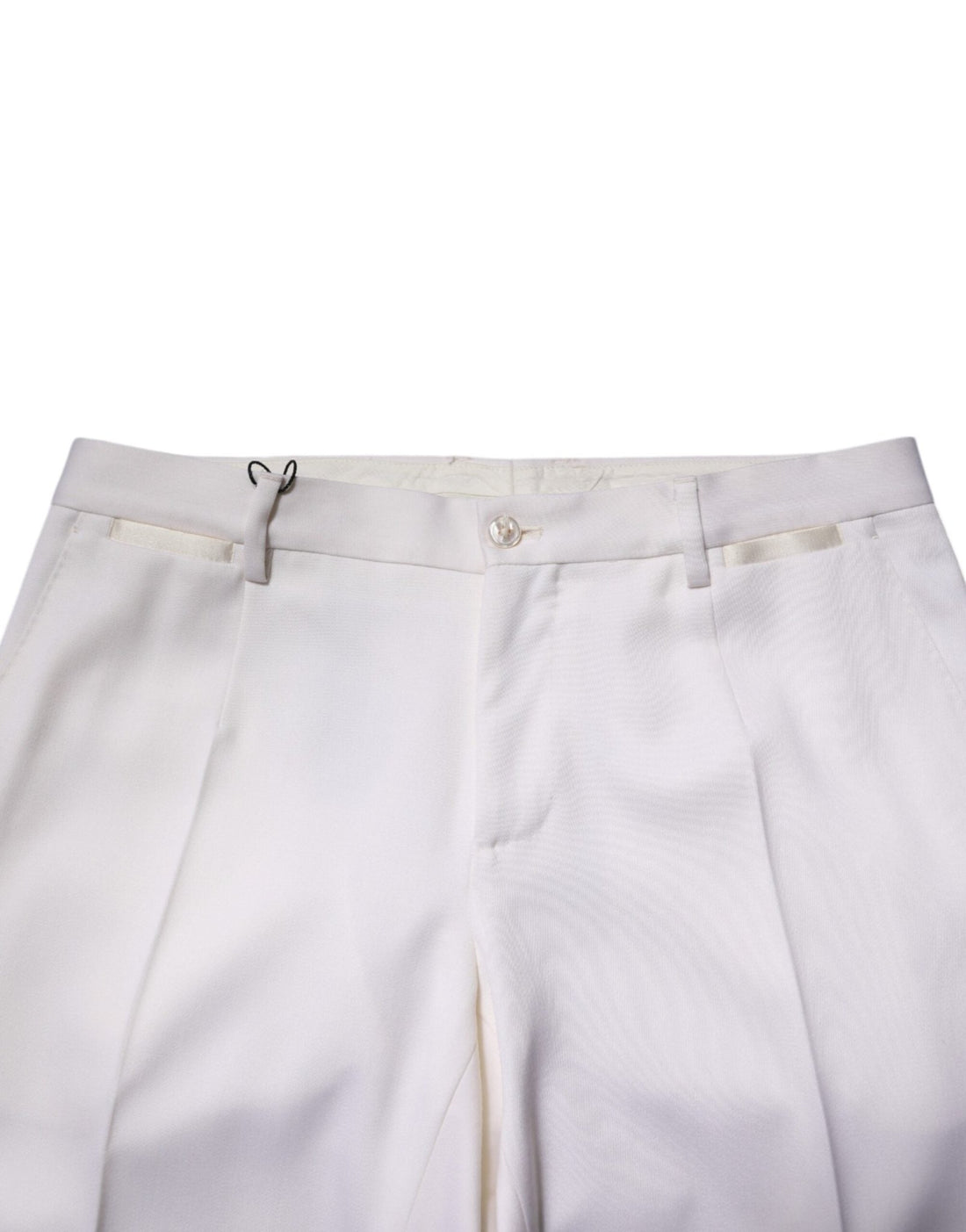 Dolce & Gabbana White Polyester Tapered Formal Trouser Pants - RIMODA