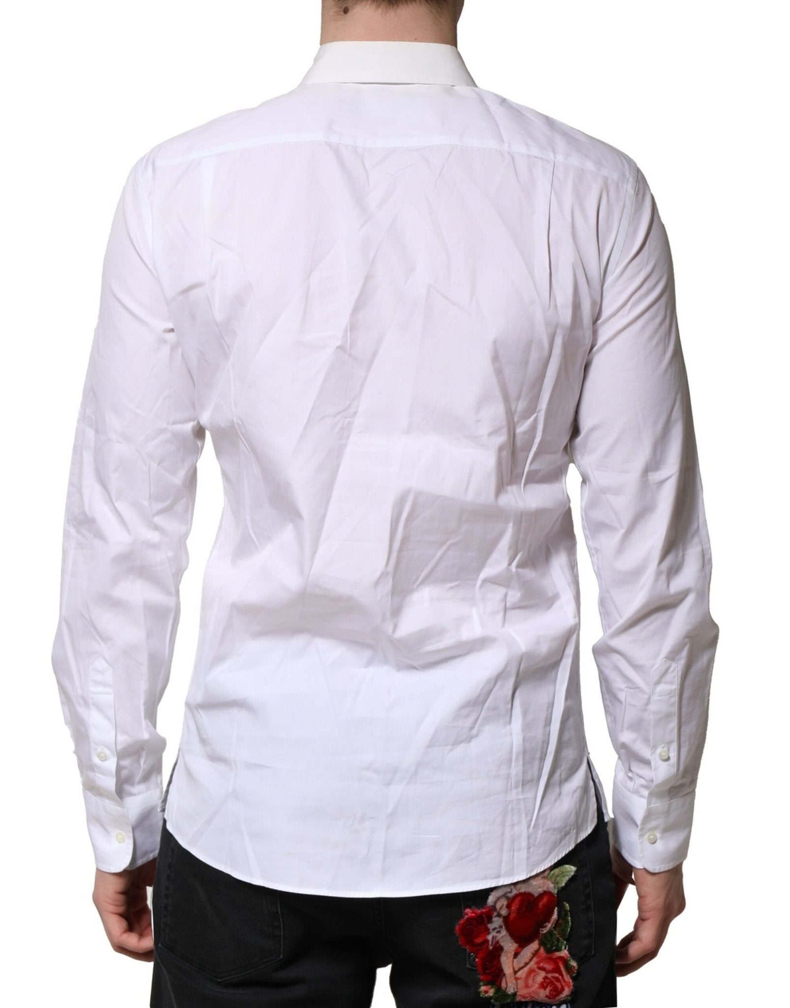 Dolce & Gabbana White Poplin Cotton Formal Men Dress Shirt - RIMODA