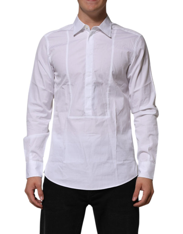 Dolce & Gabbana White Poplin Cotton Formal Men Dress Shirt - RIMODA