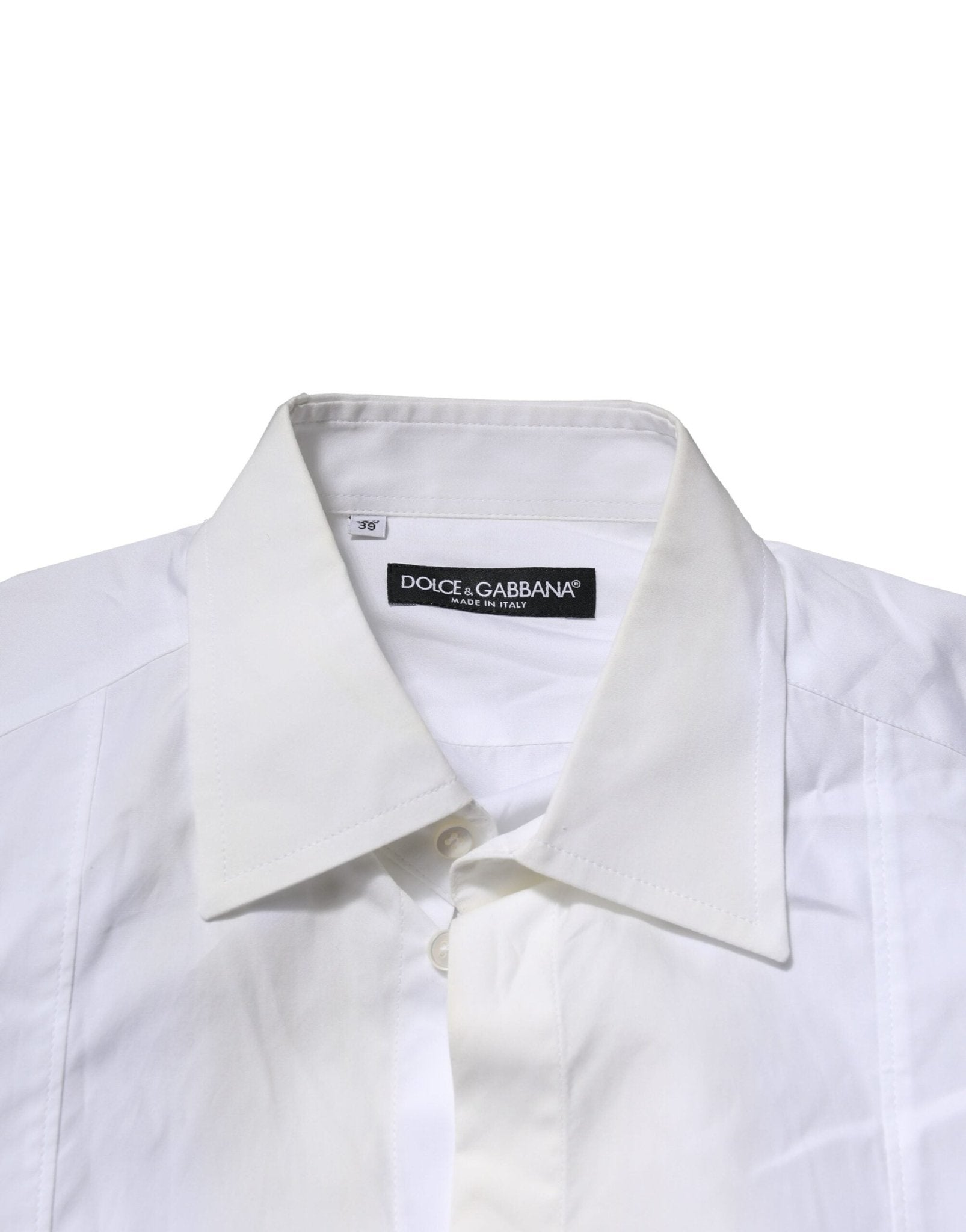 Dolce & Gabbana White Poplin Cotton Formal Men Dress Shirt - RIMODA