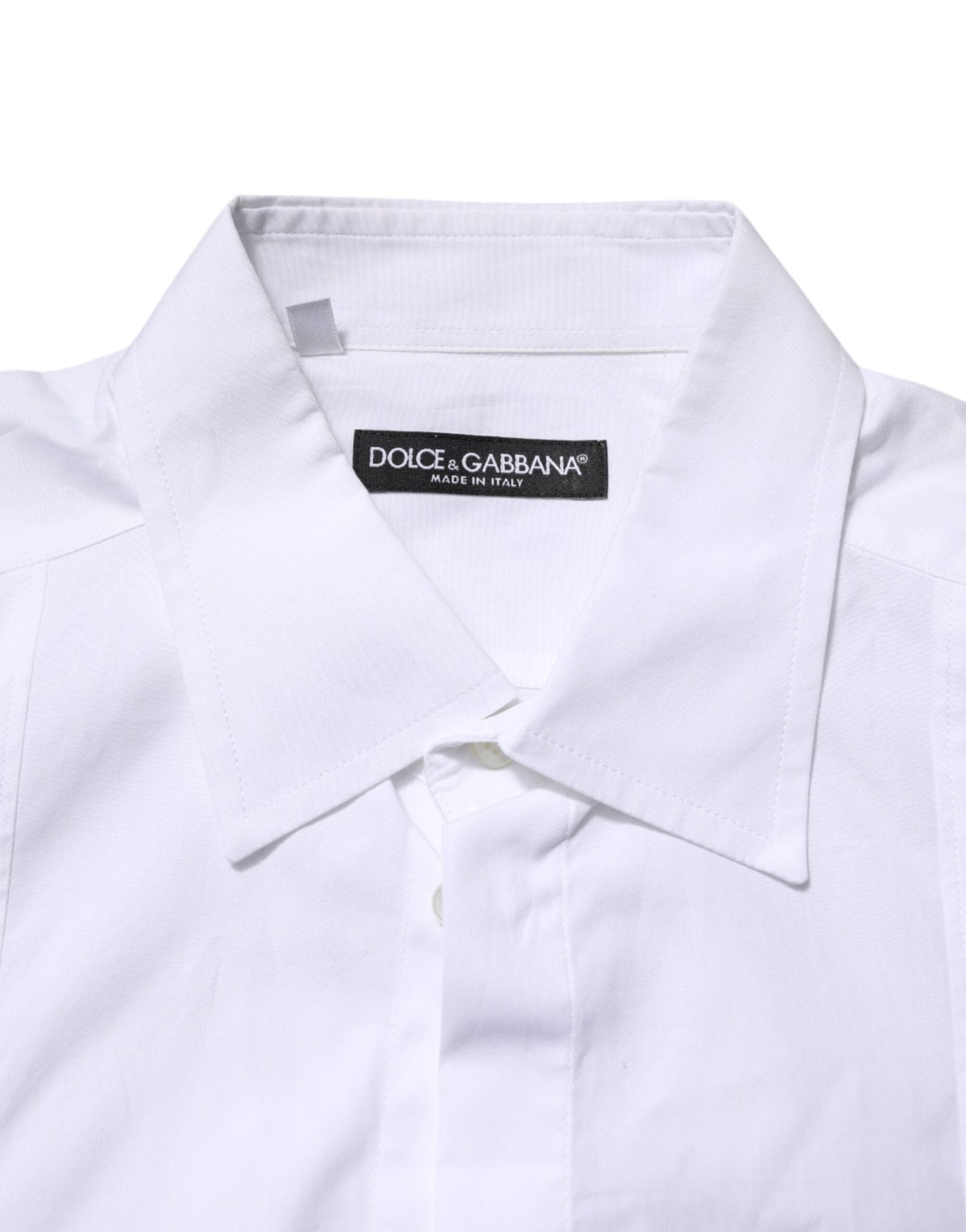 Dolce & Gabbana White Poplin Cotton Formal Men Dress Shirt - RIMODA