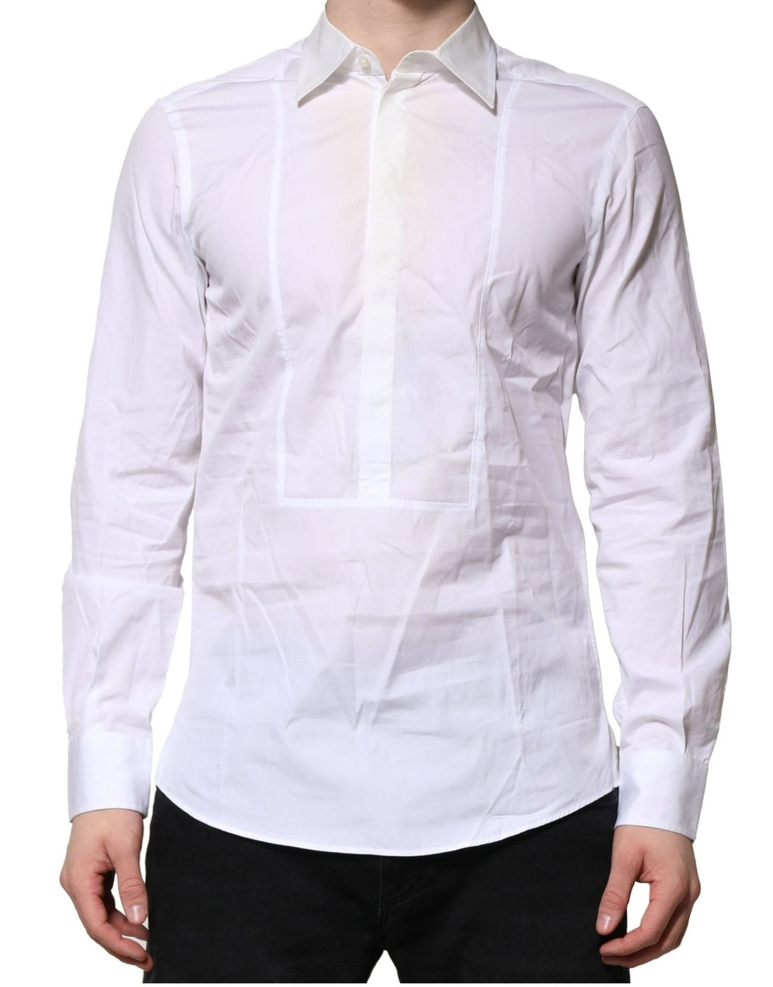 Dolce & Gabbana White Poplin Cotton Formal Men Dress Shirt - RIMODA