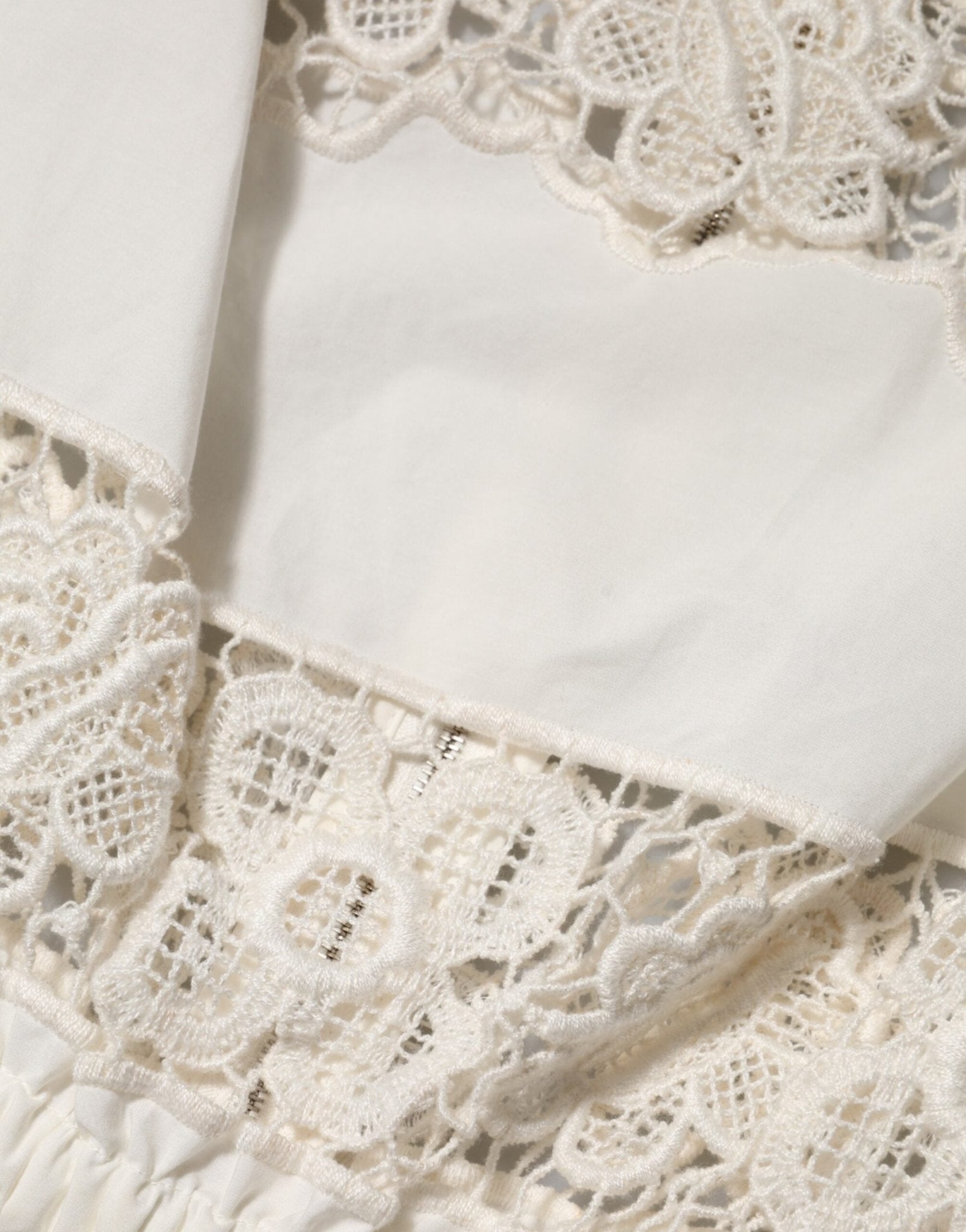Dolce & Gabbana White Poplin Openwork Embroidery Tank Top - RIMODA