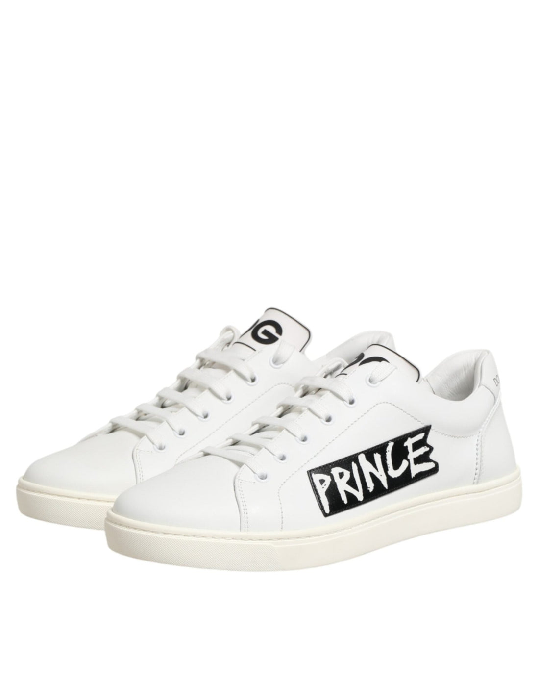 Dolce & Gabbana White Prince Leather Low Top Men Sneakers Shoes - RIMODA