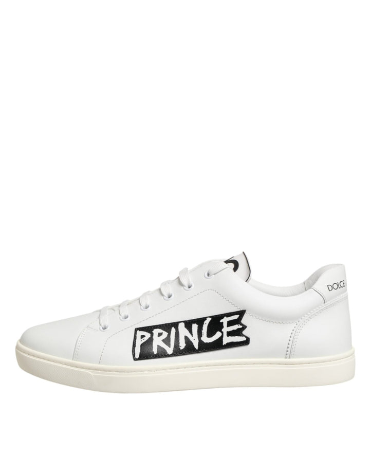 Dolce & Gabbana White Prince Leather Low Top Men Sneakers Shoes - RIMODA
