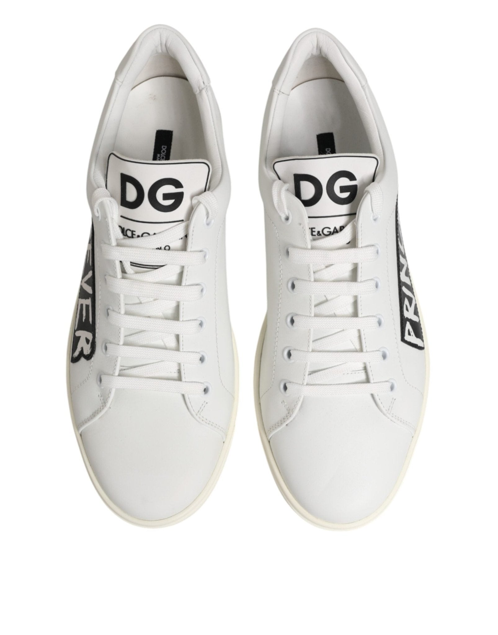 Dolce & Gabbana White Prince Leather Low Top Men Sneakers Shoes - RIMODA