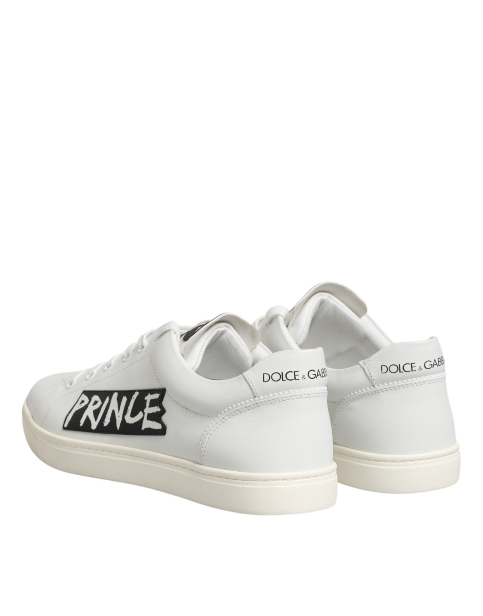 Dolce & Gabbana White Prince Leather Low Top Men Sneakers Shoes - RIMODA