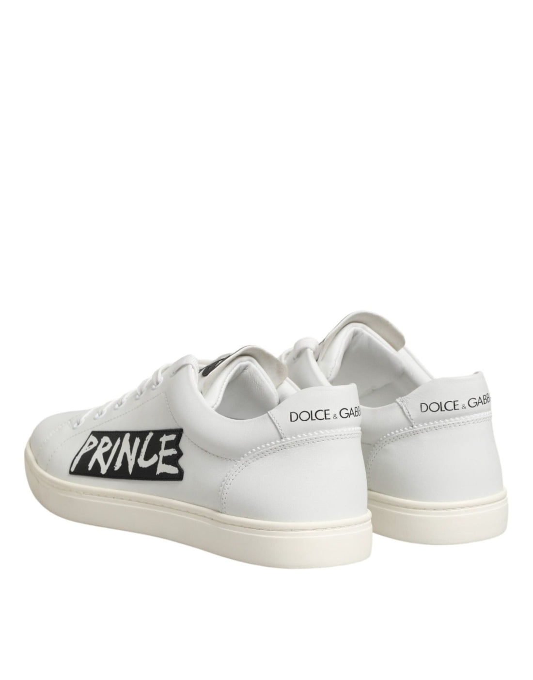 Dolce & Gabbana White Prince Leather Low Top Men Sneakers Shoes - RIMODA