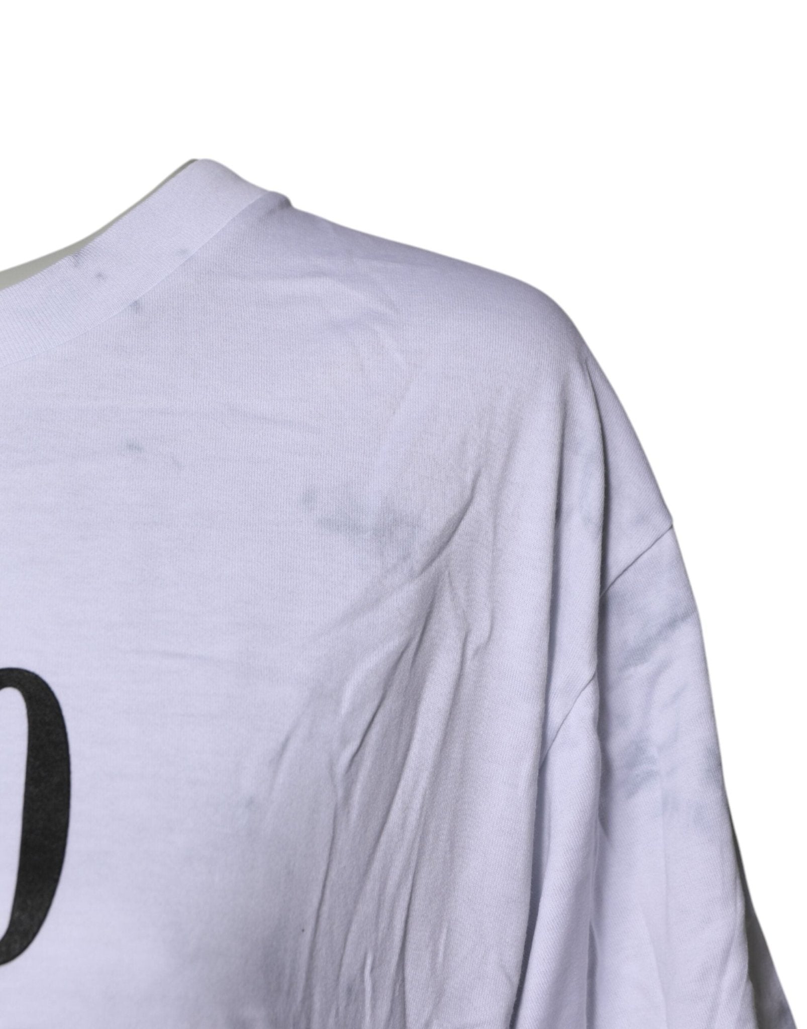 Dolce & Gabbana White Print Lace-Up Cotton Crew Neck T-shirt - RIMODA