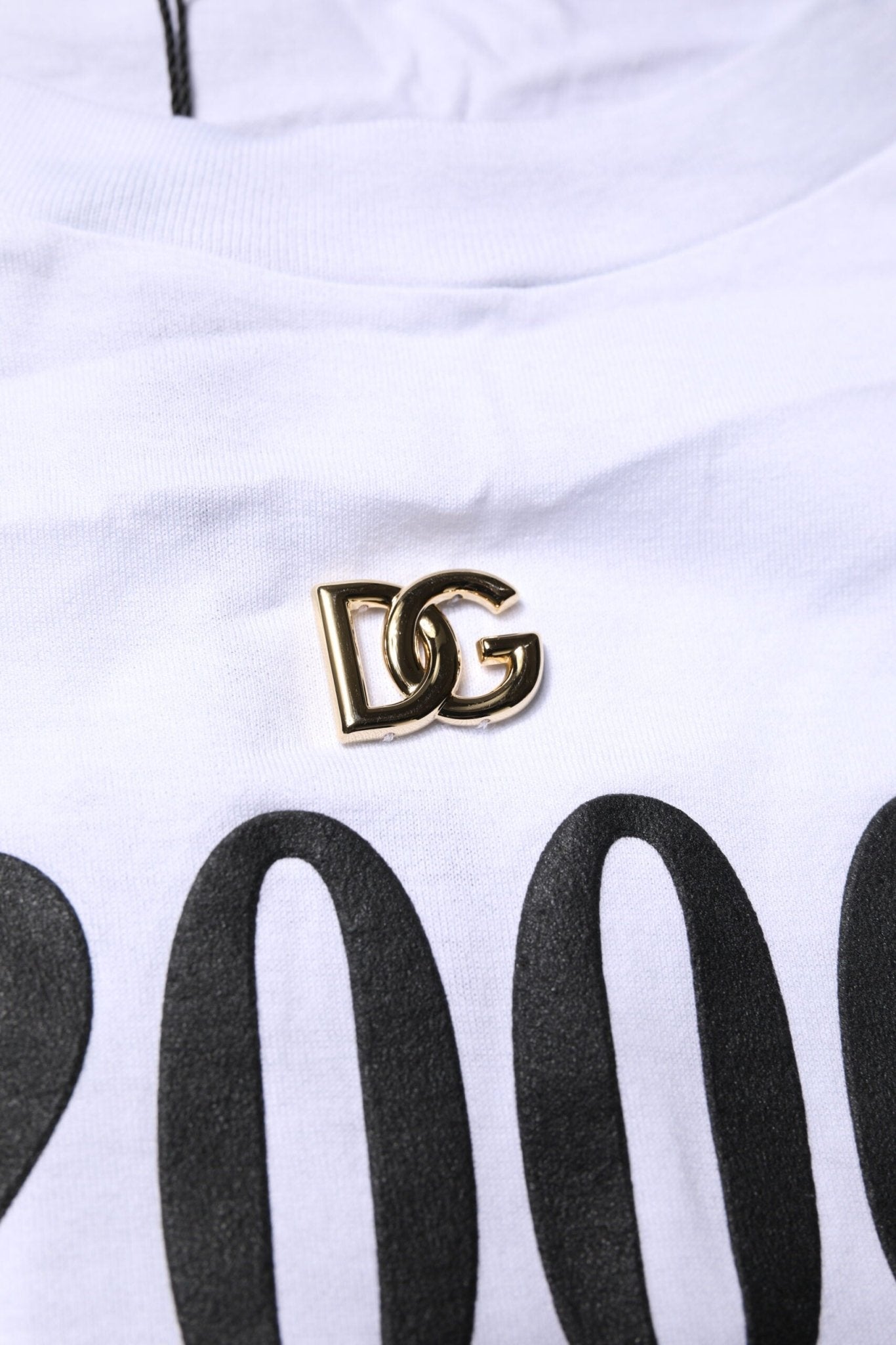 Dolce & Gabbana White Print Lace-Up Cotton Crew Neck T-shirt - RIMODA