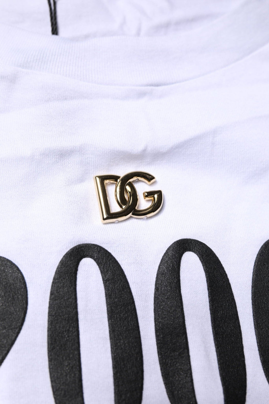 Dolce & Gabbana White Print Lace-Up Cotton Crew Neck T-shirt - RIMODA