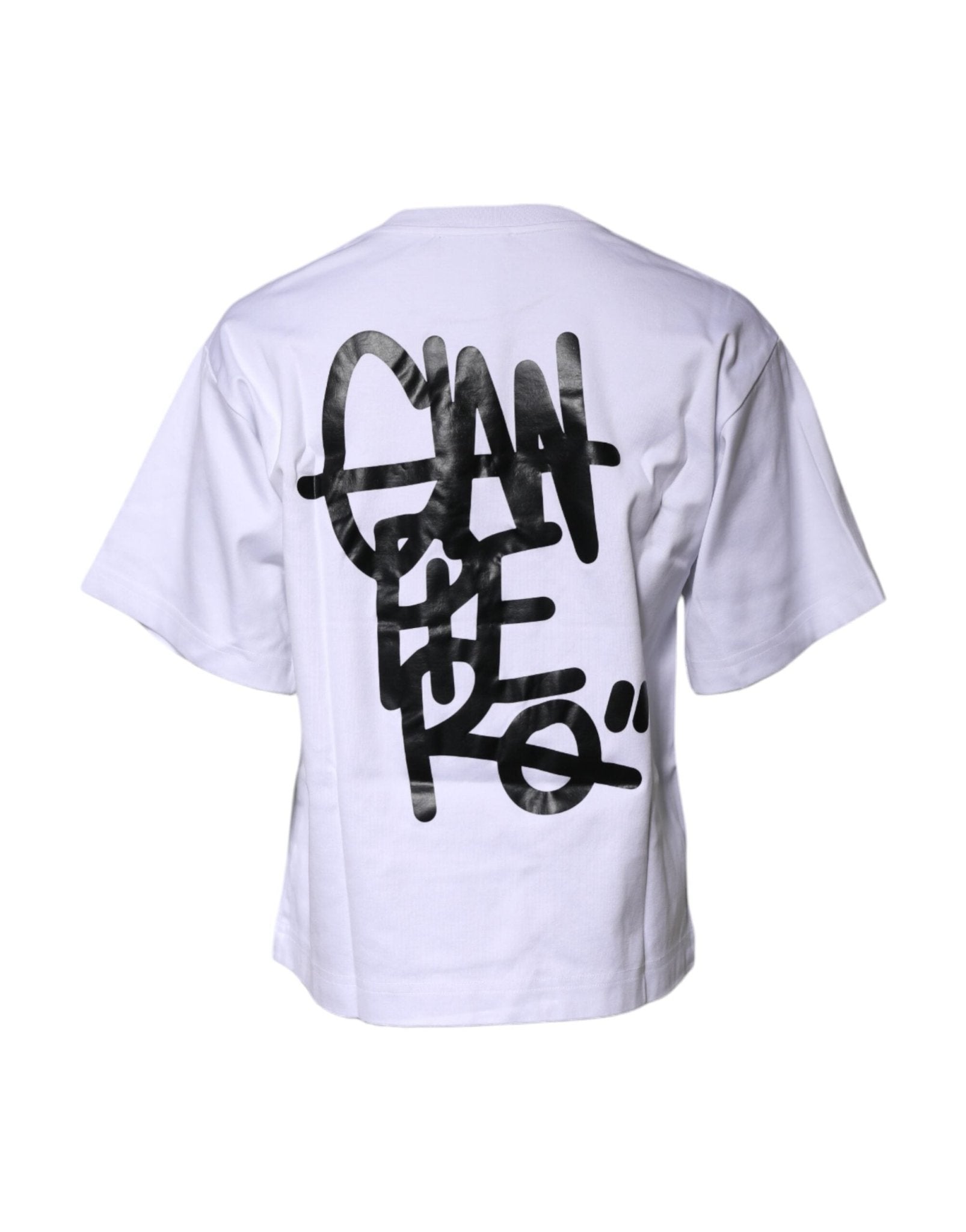 Dolce & Gabbana White Printed Cotton Crew Neck Tee T-shirt - RIMODA
