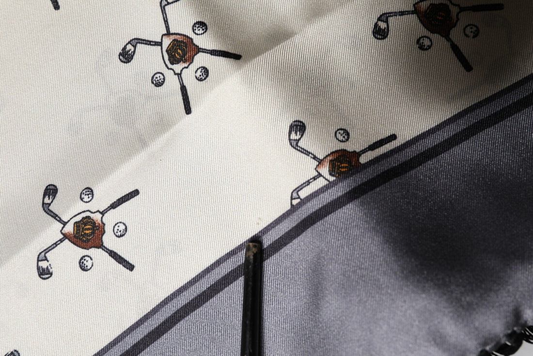 Dolce & Gabbana White Printed Fringes Wrap Foulard Men 183cm x 33cm Scarf - RIMODA