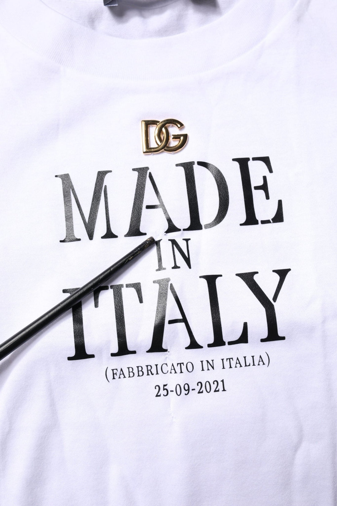 Dolce & Gabbana White Printed Round Neck Top Cotton T-shirt - RIMODA