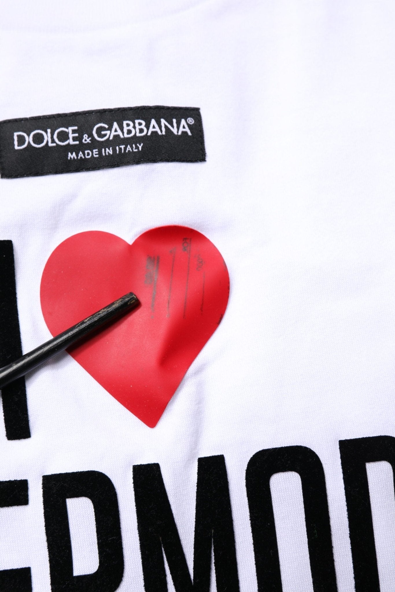 Dolce & Gabbana White Printed Round Neck Top Cotton T-shirt - RIMODA