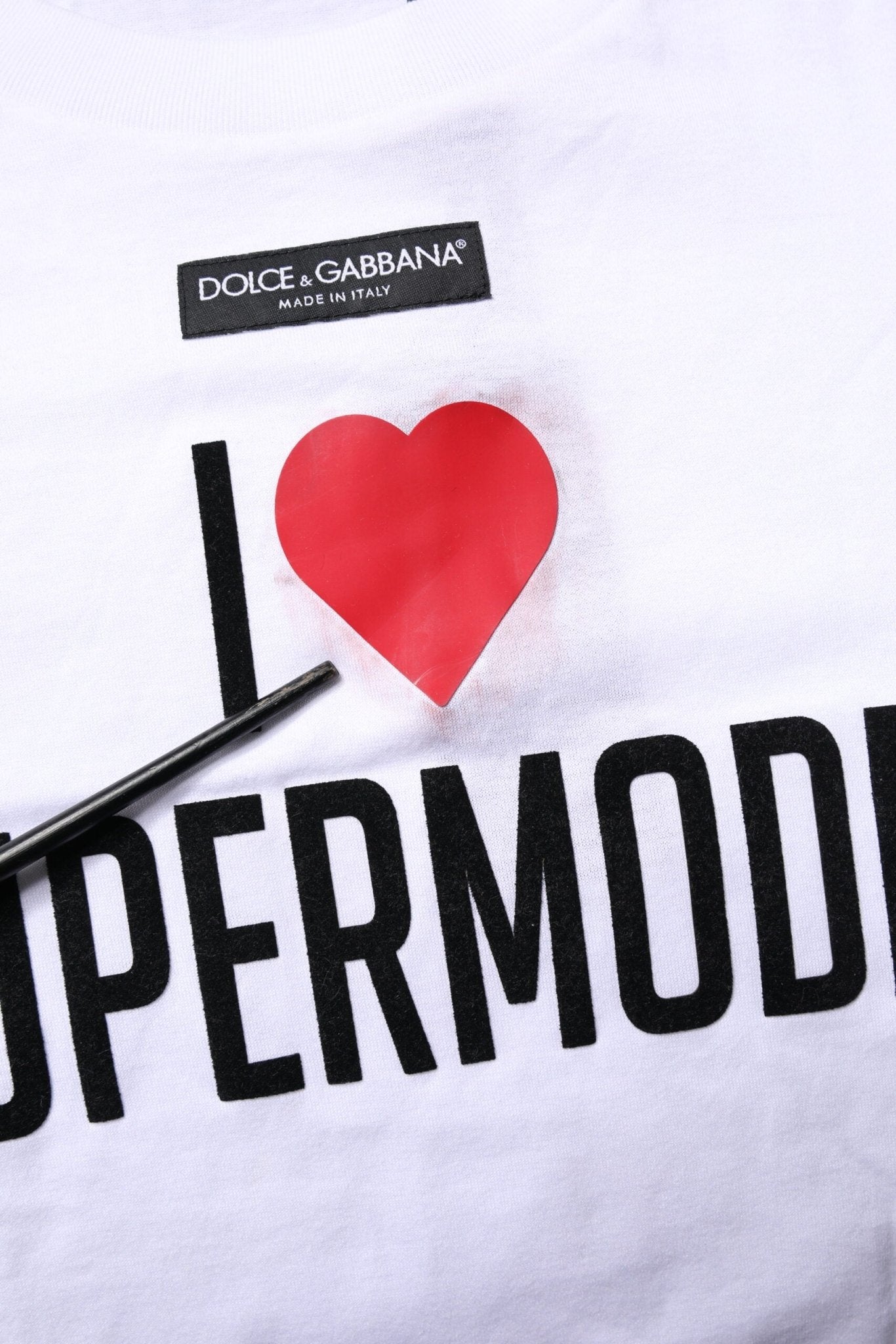 Dolce & Gabbana White Printed Round Neck Top Cotton T-shirt - RIMODA