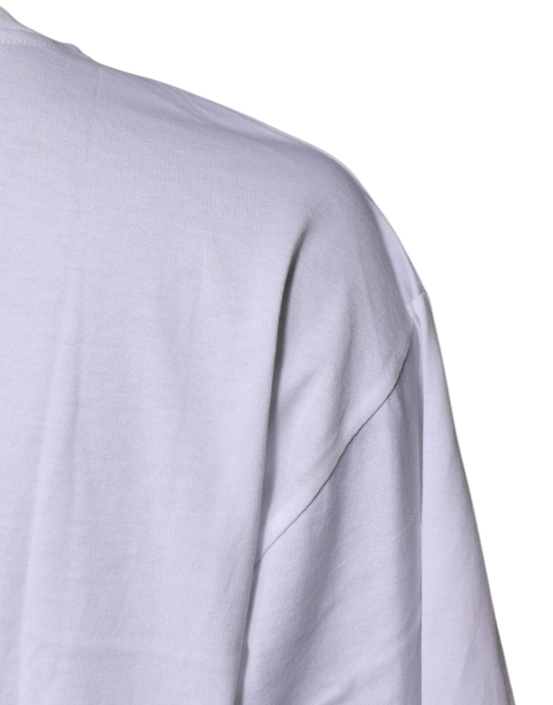 Dolce & Gabbana White Printed Round Neck Top Cotton T-shirt - RIMODA