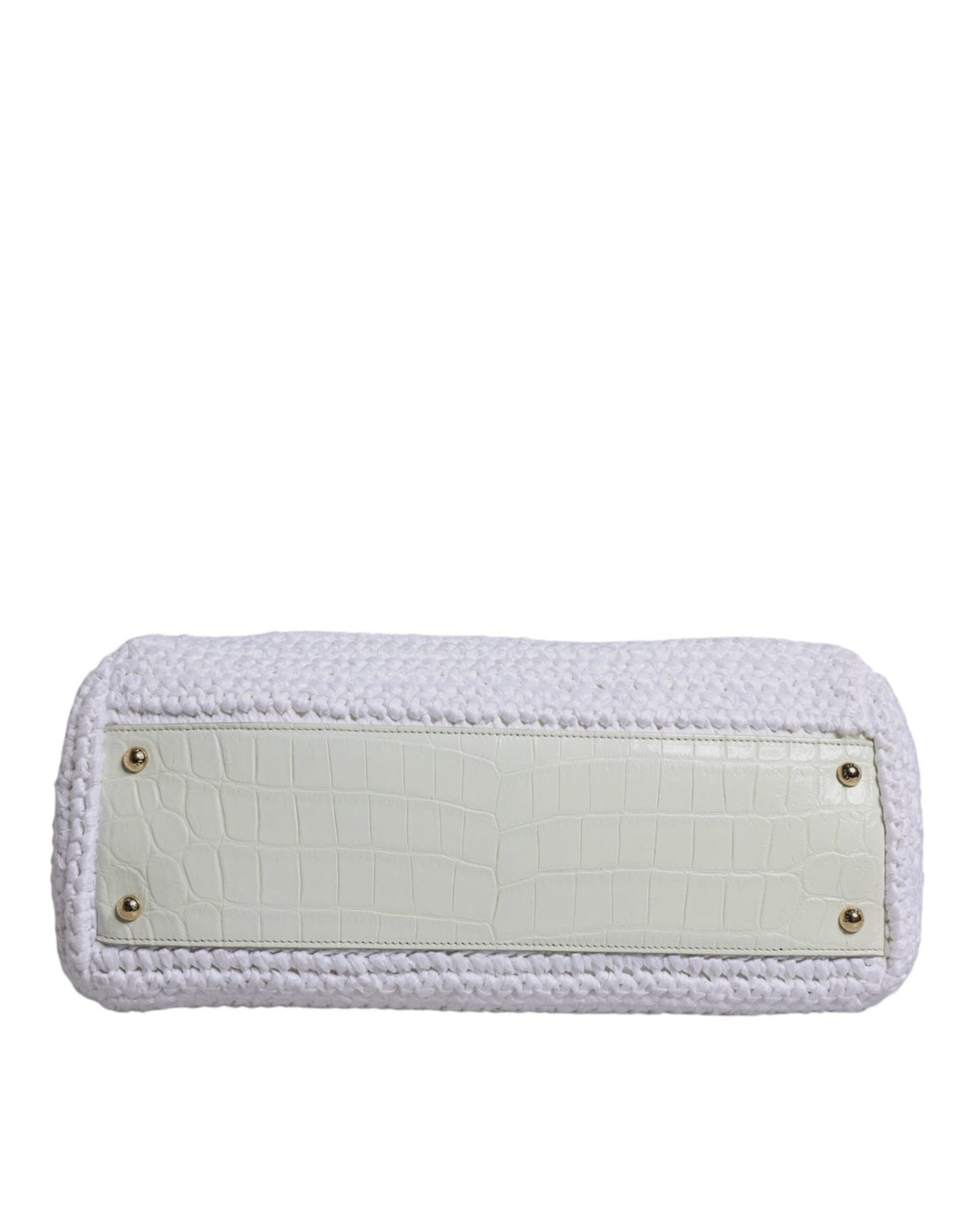 Dolce & Gabbana White Rafia Leather Top Handle Crossbody Bag - RIMODA