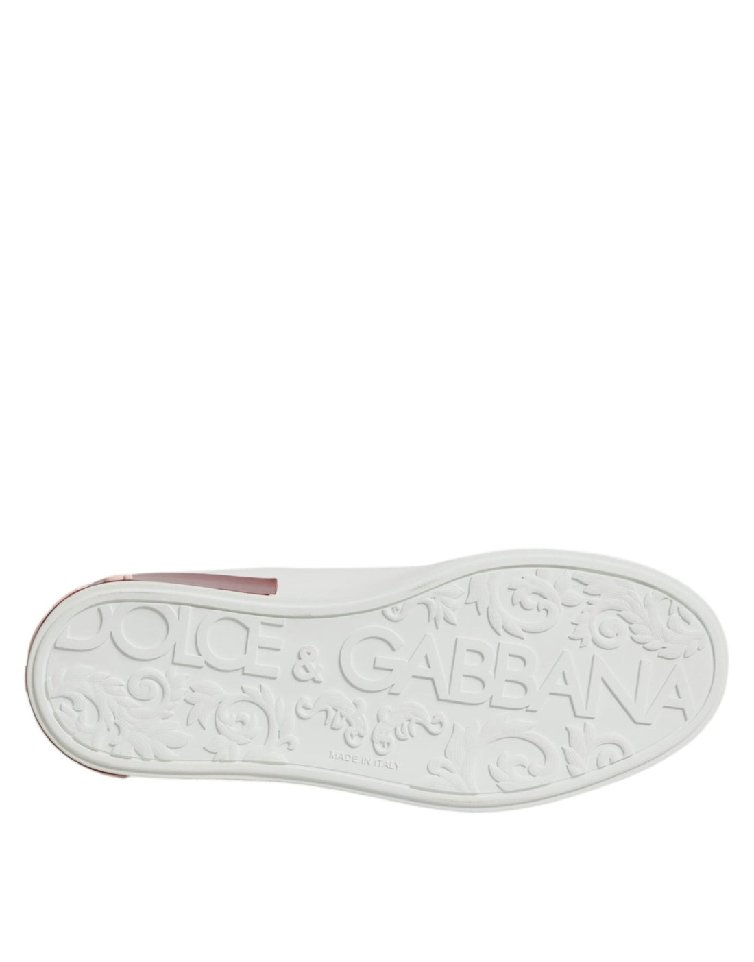 Dolce & Gabbana White Red Leather Portofino Men Sneaker Shoes - RIMODA