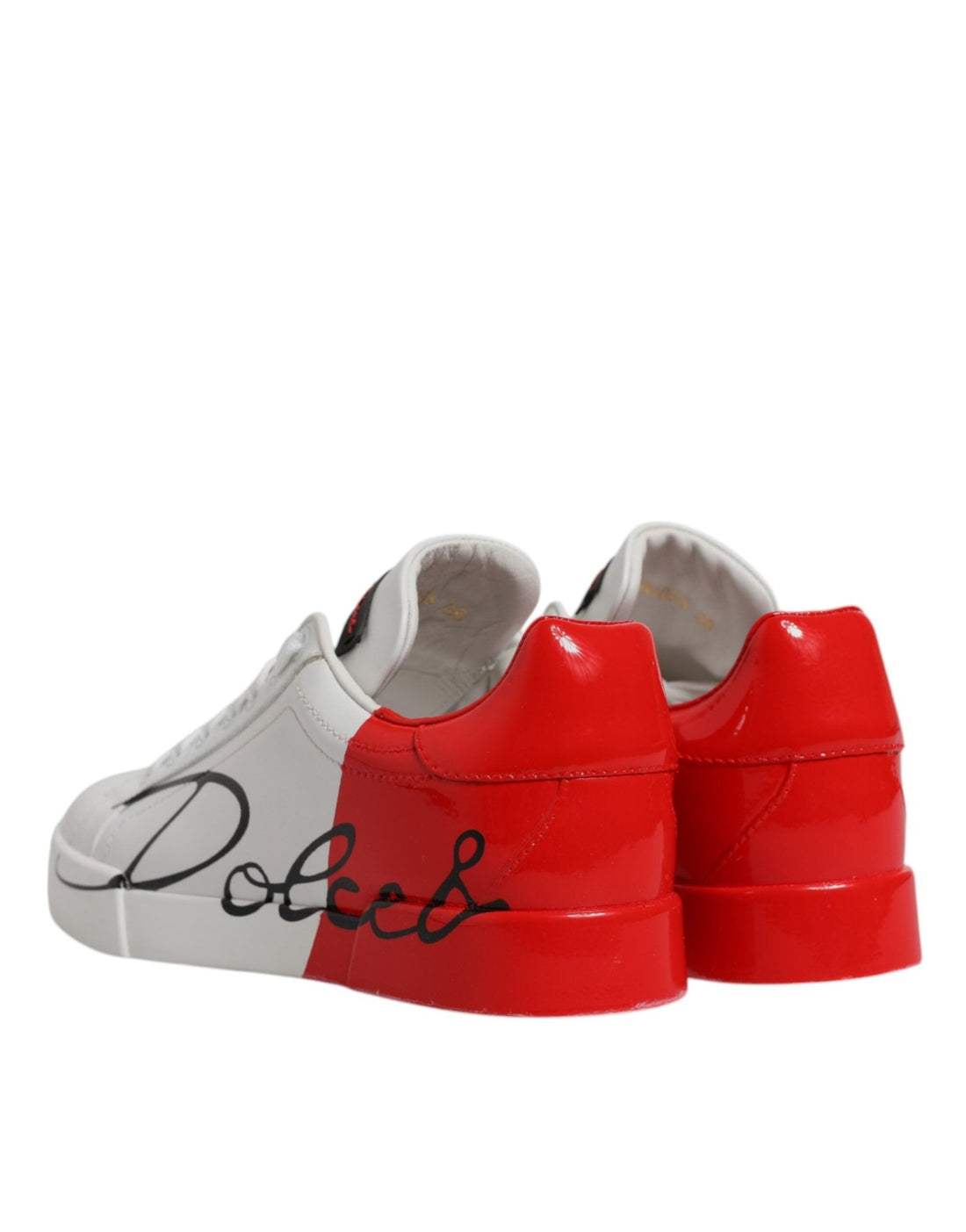 Dolce & Gabbana White Red Logo Portofino Sneakers Shoes - RIMODA