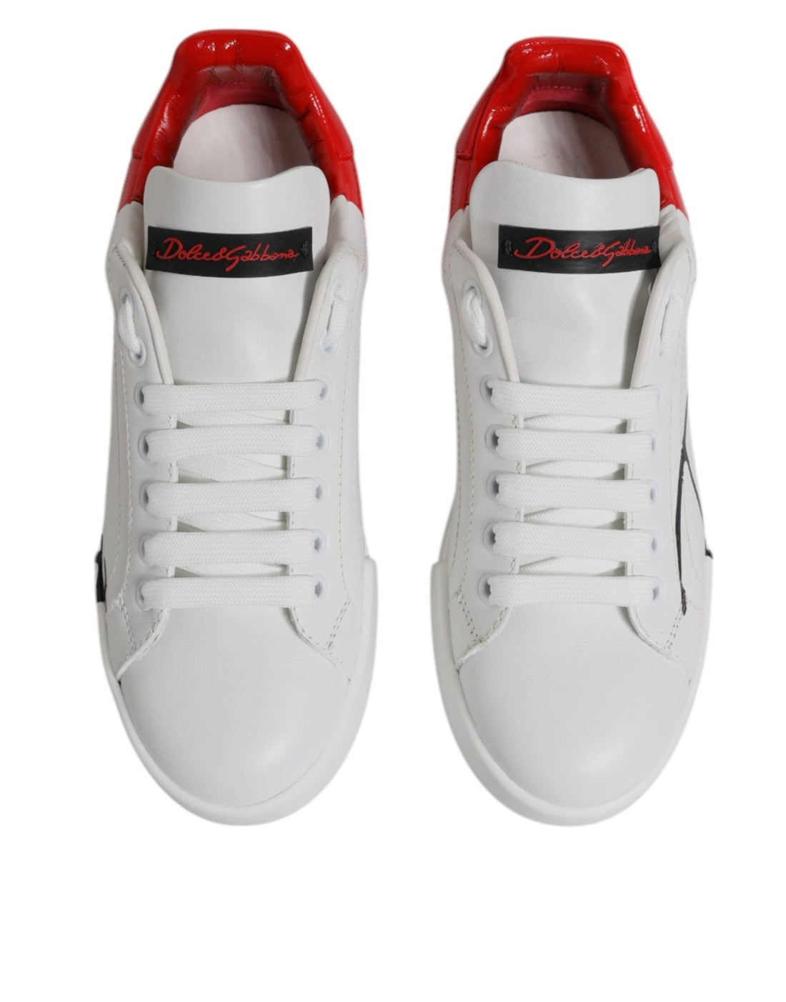 Dolce & Gabbana White Red Logo Portofino Sneakers Shoes - RIMODA