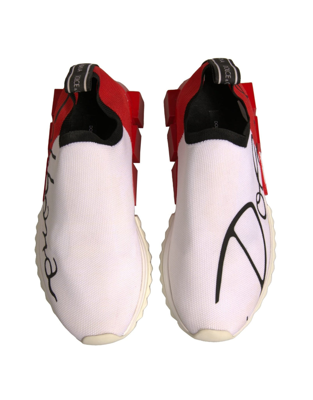 Dolce & Gabbana White Red Low Top Sorrento Sneakers Shoes - RIMODA