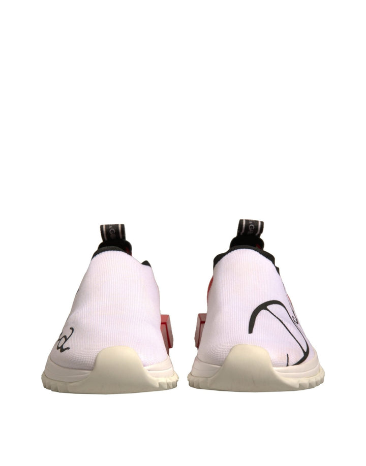 Dolce & Gabbana White Red Low Top Sorrento Sneakers Shoes - RIMODA