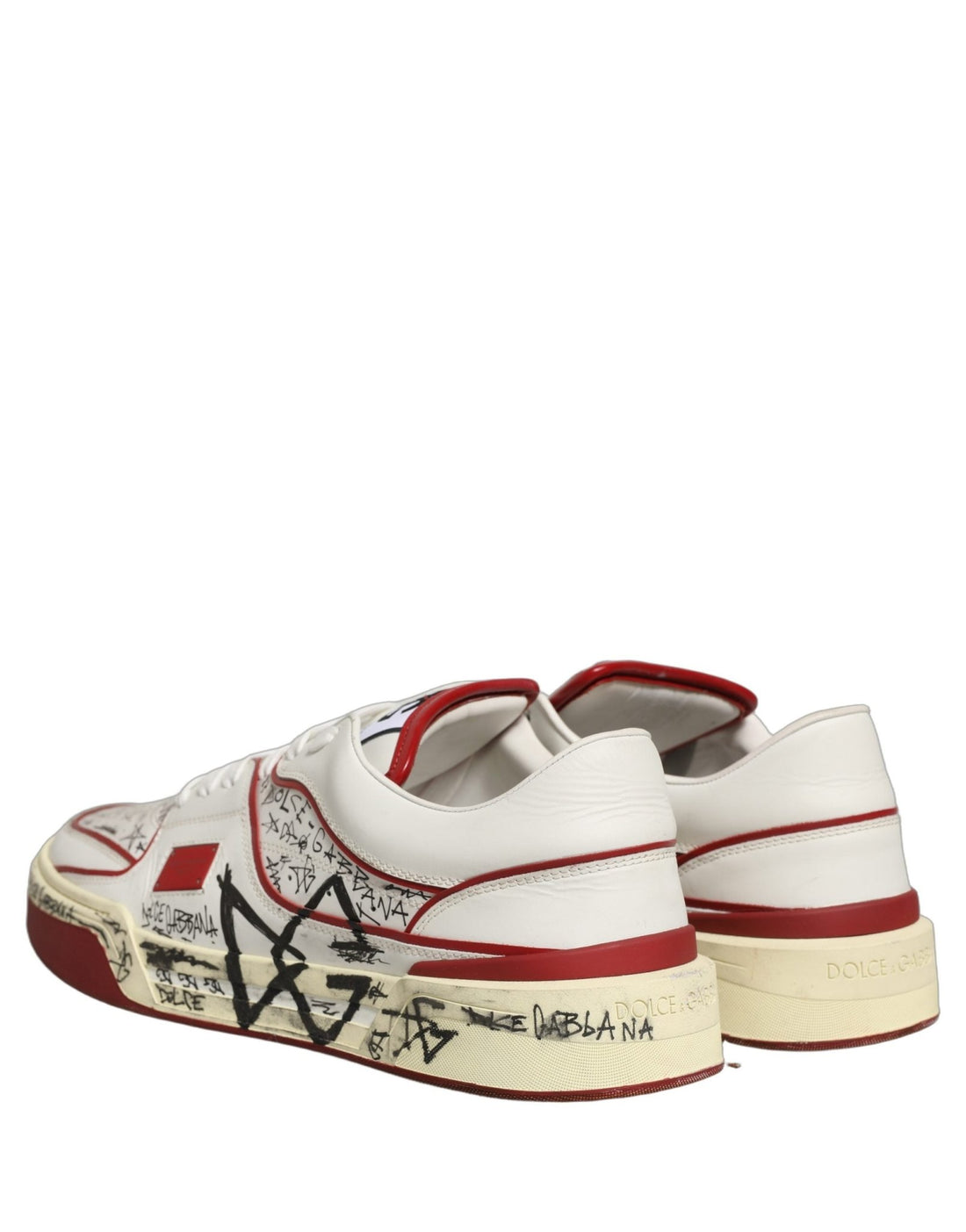 Dolce & Gabbana White Red New Roma Graffiti Sneakers Shoes - RIMODA