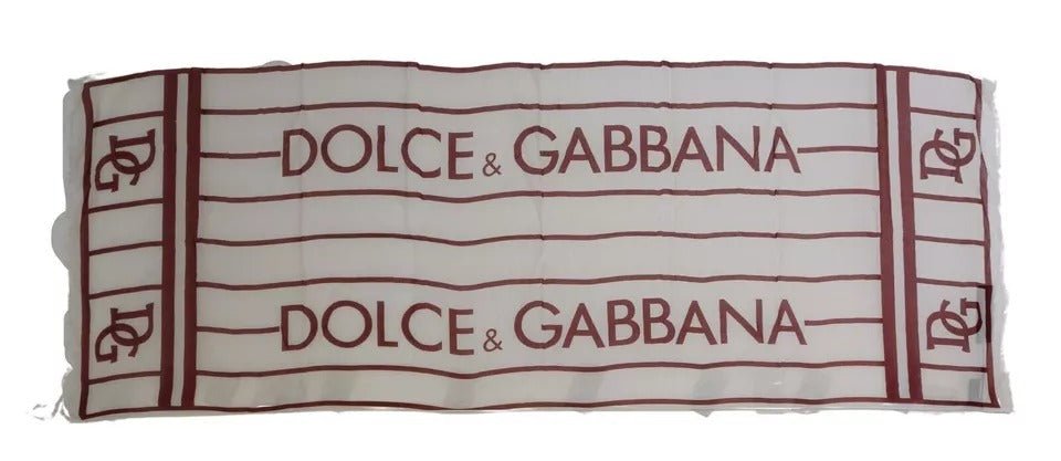 Dolce & Gabbana White Red Printed Wrap Shawl Modal Scarf - RIMODA