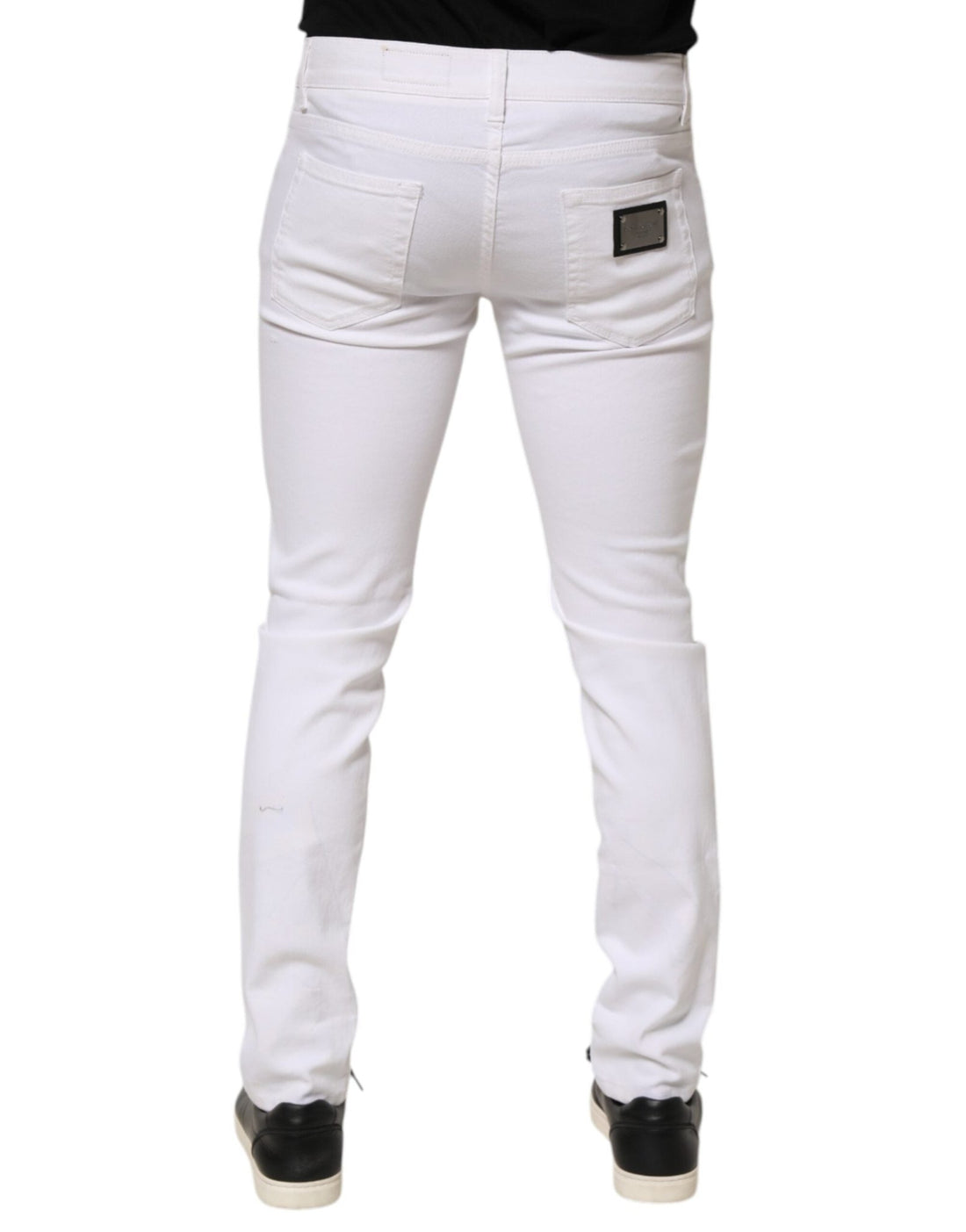 Dolce & Gabbana White Ripped Cotton Skinny Men Denim Jeans - RIMODA