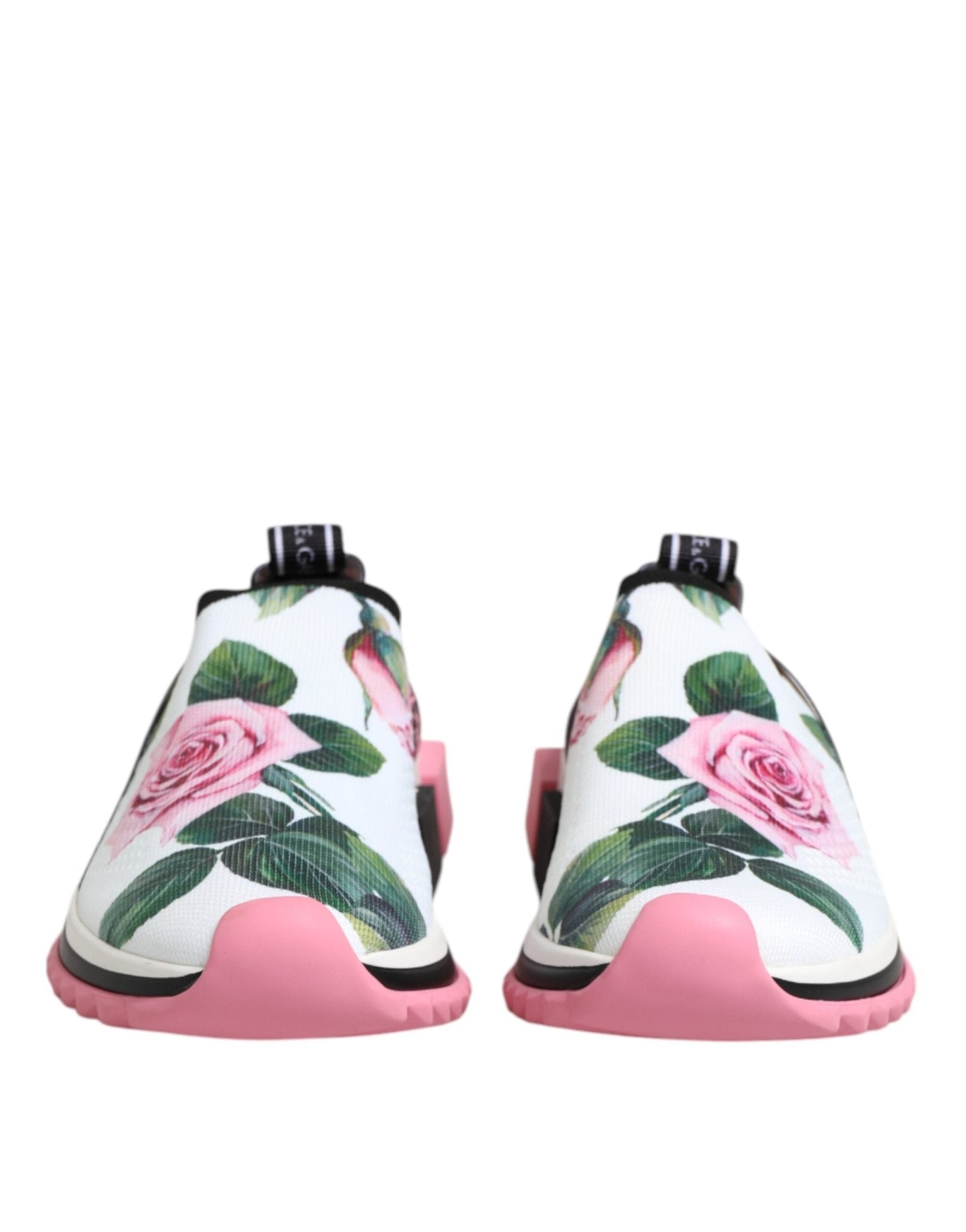 Dolce & Gabbana White Rose Print Sorrento Sneakers Shoes - RIMODA