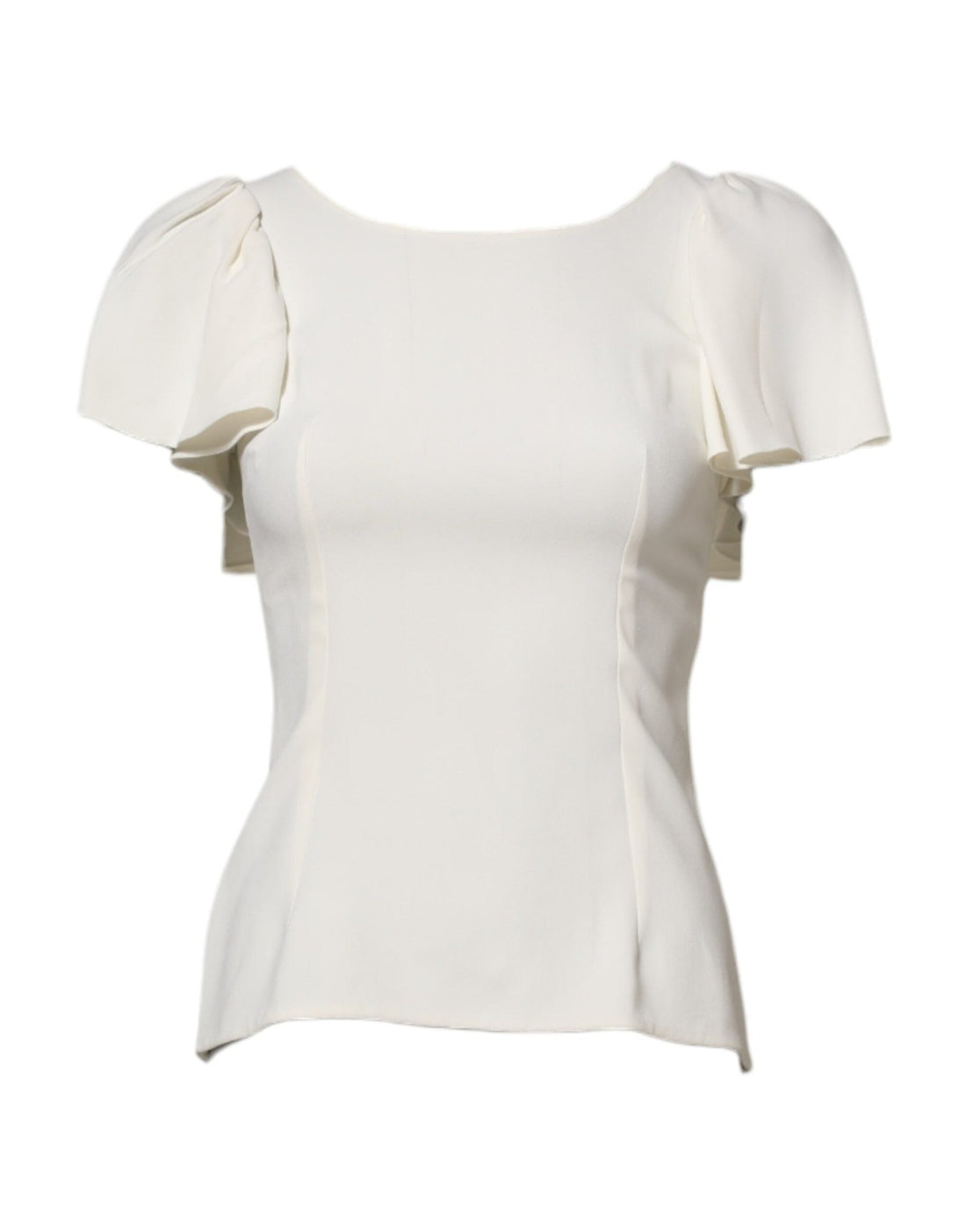 Dolce & Gabbana White Round Neck Short Sleeves Blouse Top - RIMODA