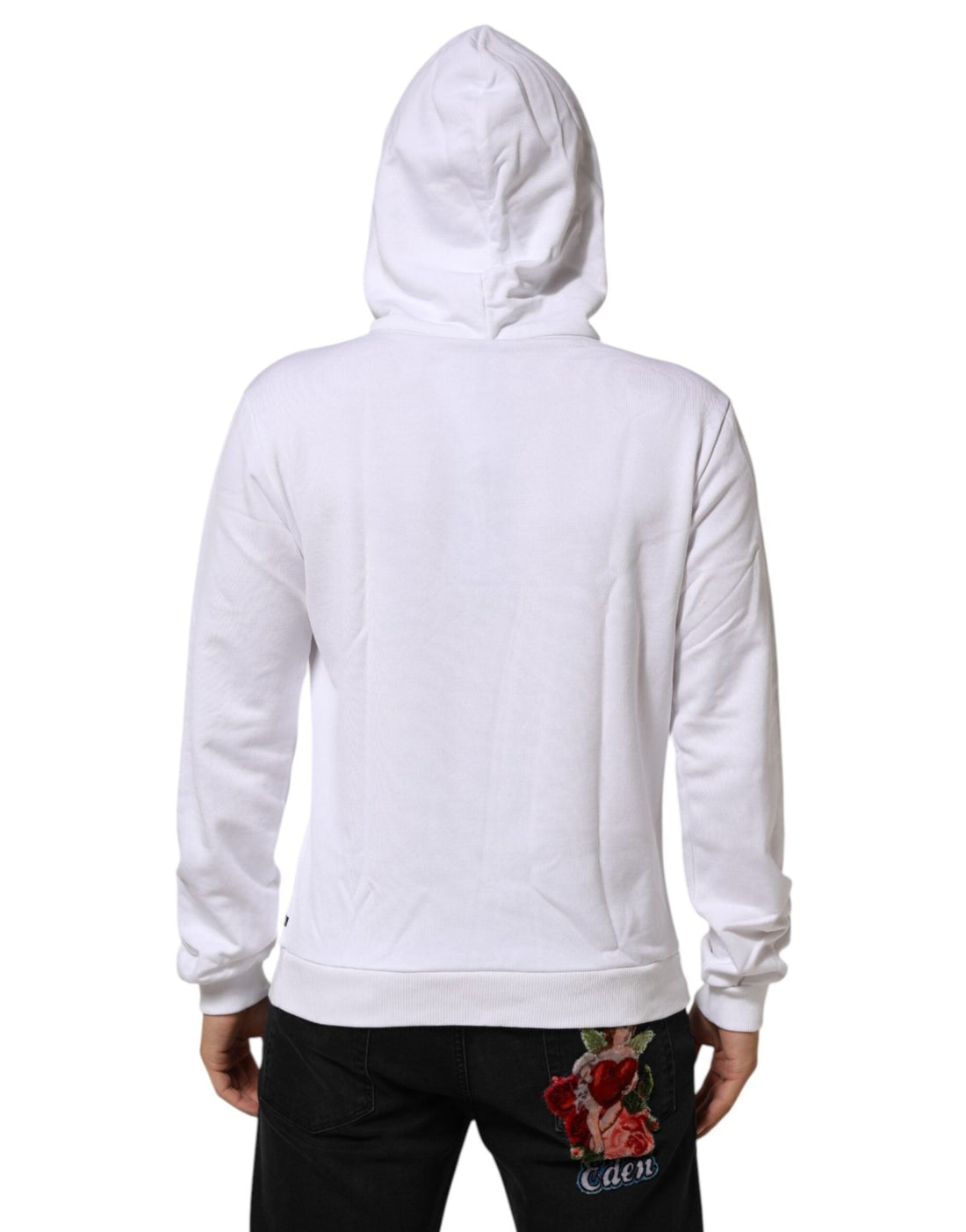 Dolce & Gabbana White Sacred Heart Hooded Sweatshirt Sweater - RIMODA