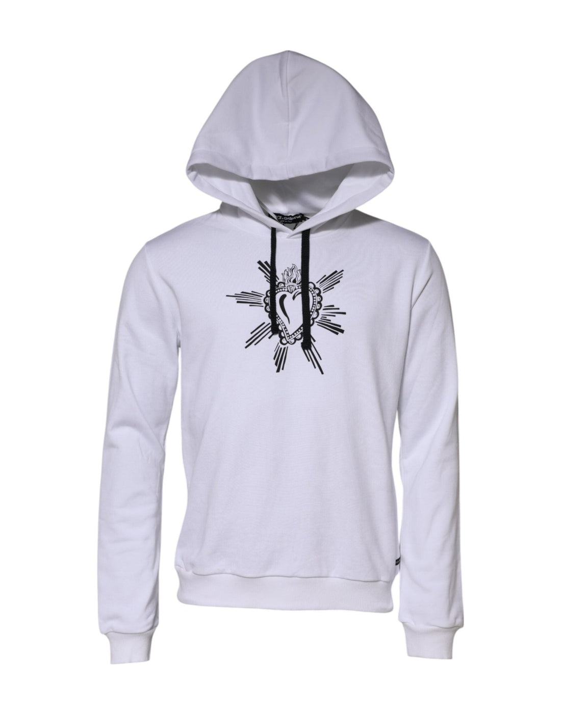 Dolce & Gabbana White Sacred Heart Hooded Sweatshirt Sweater - RIMODA