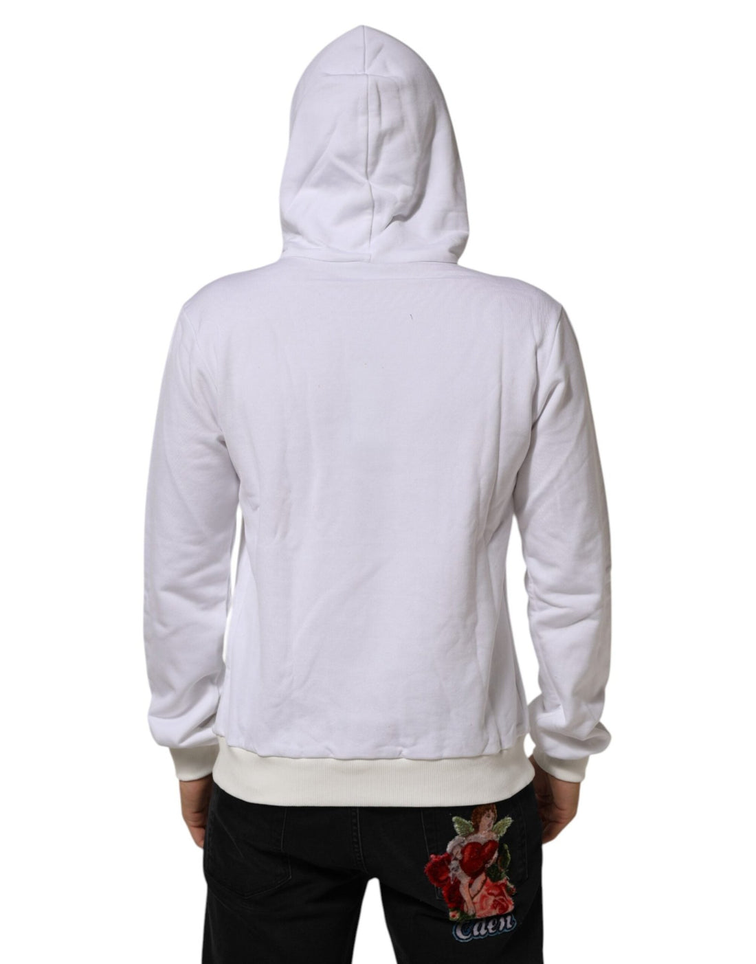 Dolce & Gabbana White Sacred Heart Hooded Sweatshirt Sweater - RIMODA
