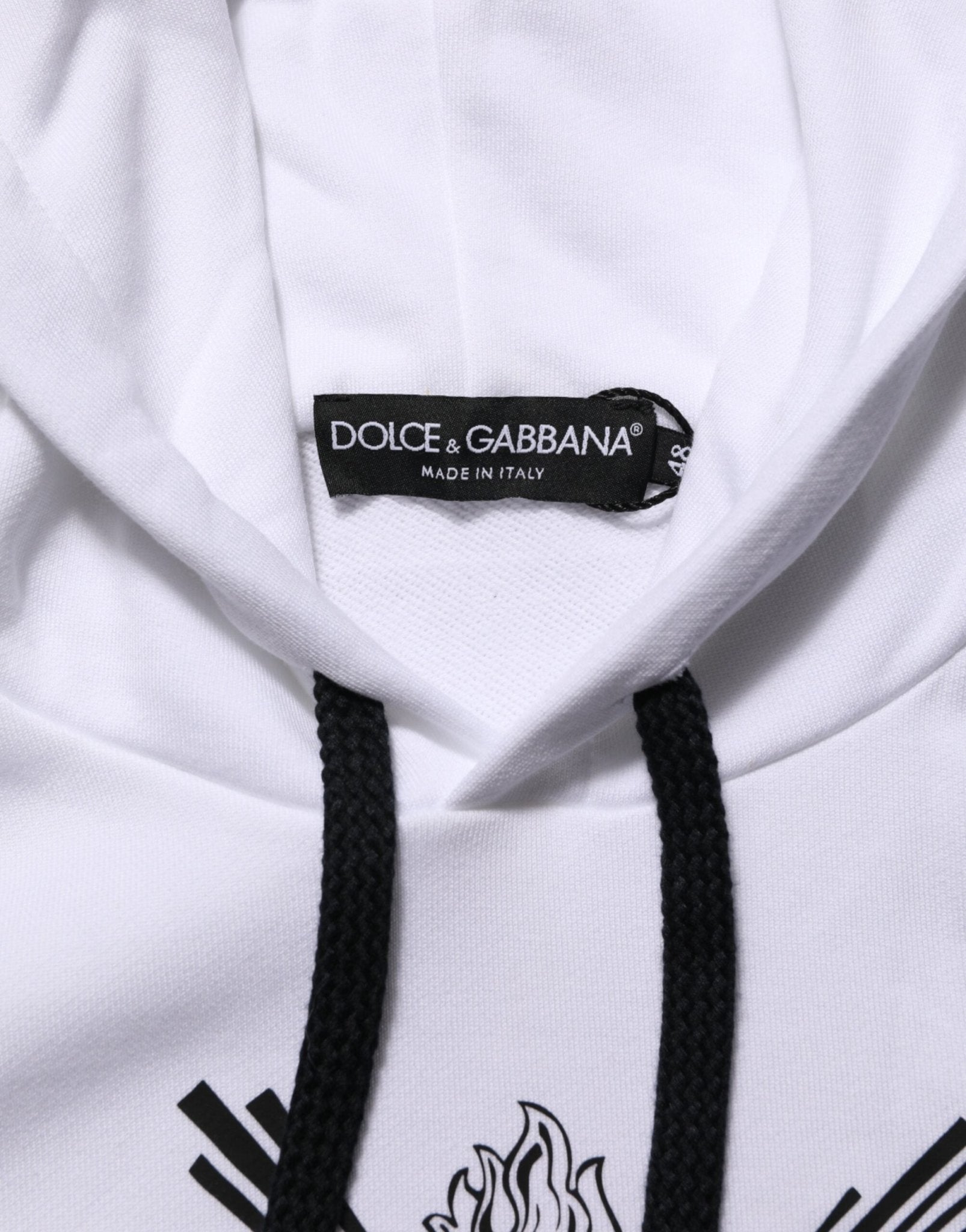 Dolce & Gabbana White Sacred Heart Hooded Sweatshirt Sweater - RIMODA