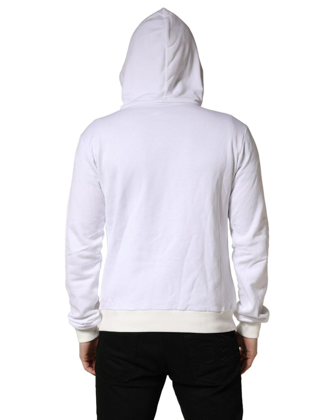 Dolce & Gabbana White Sacred Heart Hooded Sweatshirt Sweater - RIMODA