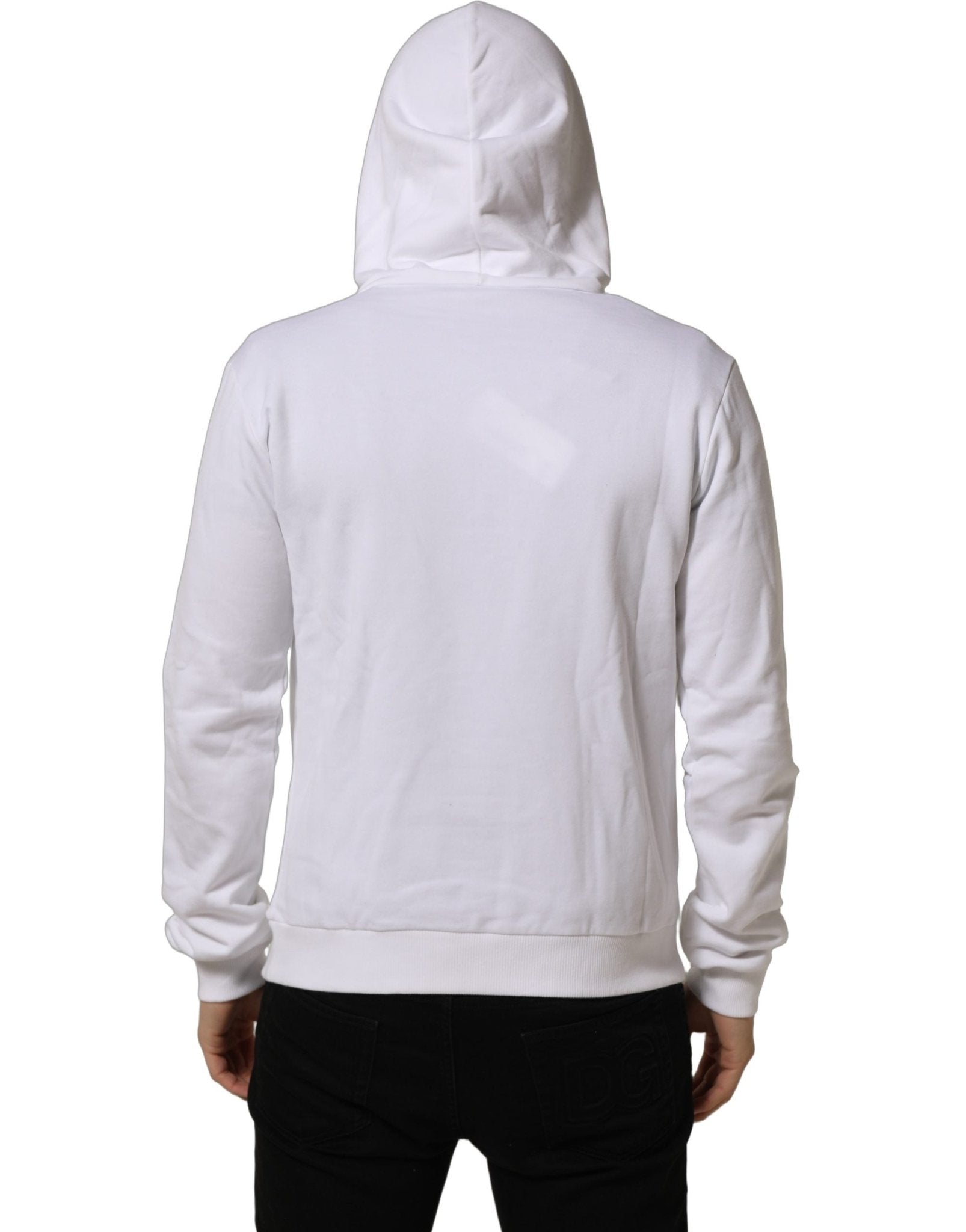 Dolce & Gabbana White Sacred Heart Hooded Sweatshirt Sweater - RIMODA