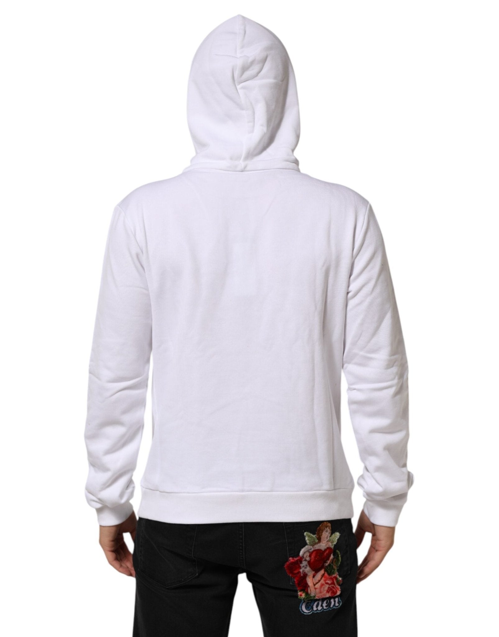 Dolce & Gabbana White Sacred Heart Hooded Sweatshirt Sweater - RIMODA