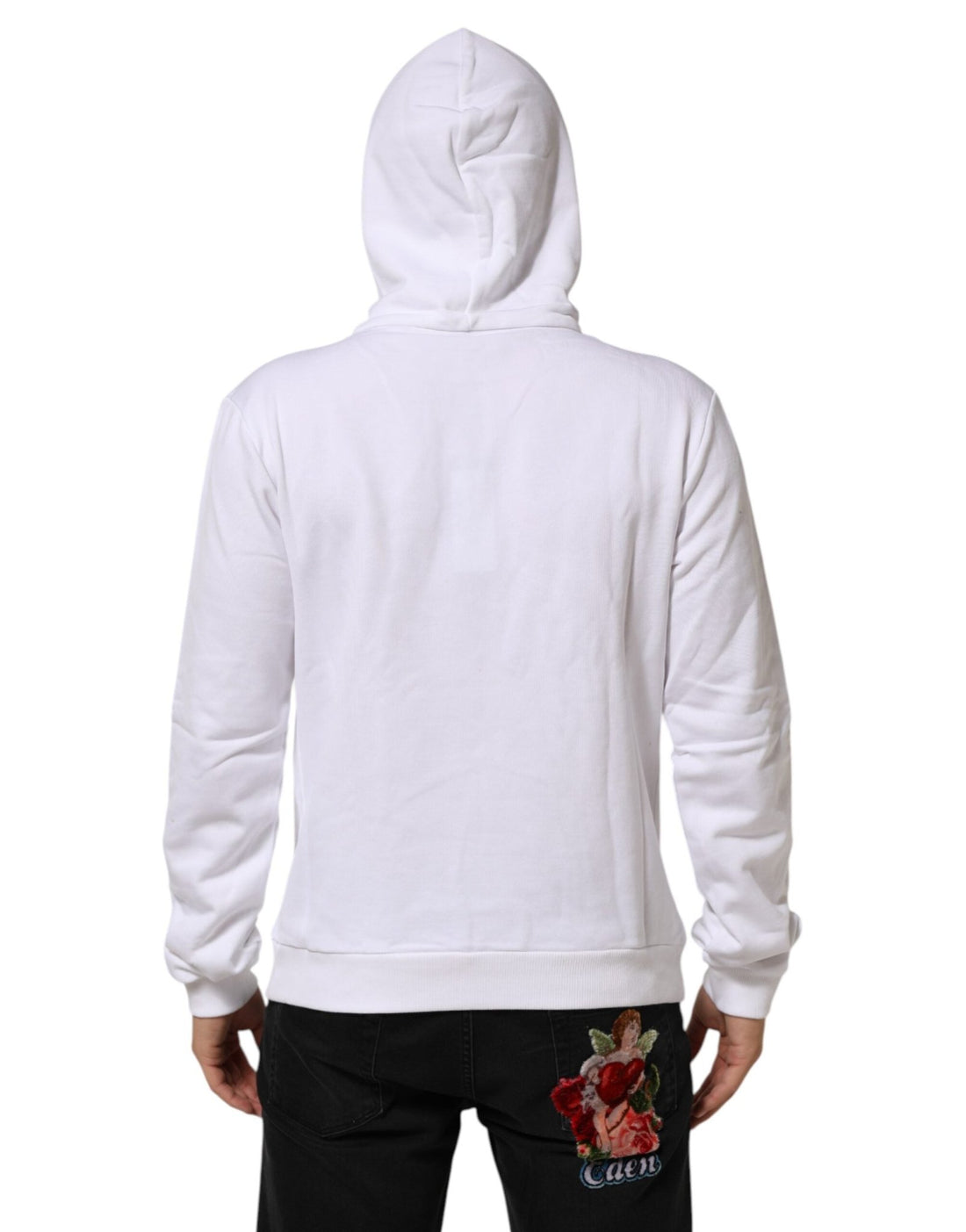 Dolce & Gabbana White Sacred Heart Hooded Sweatshirt Sweater - RIMODA