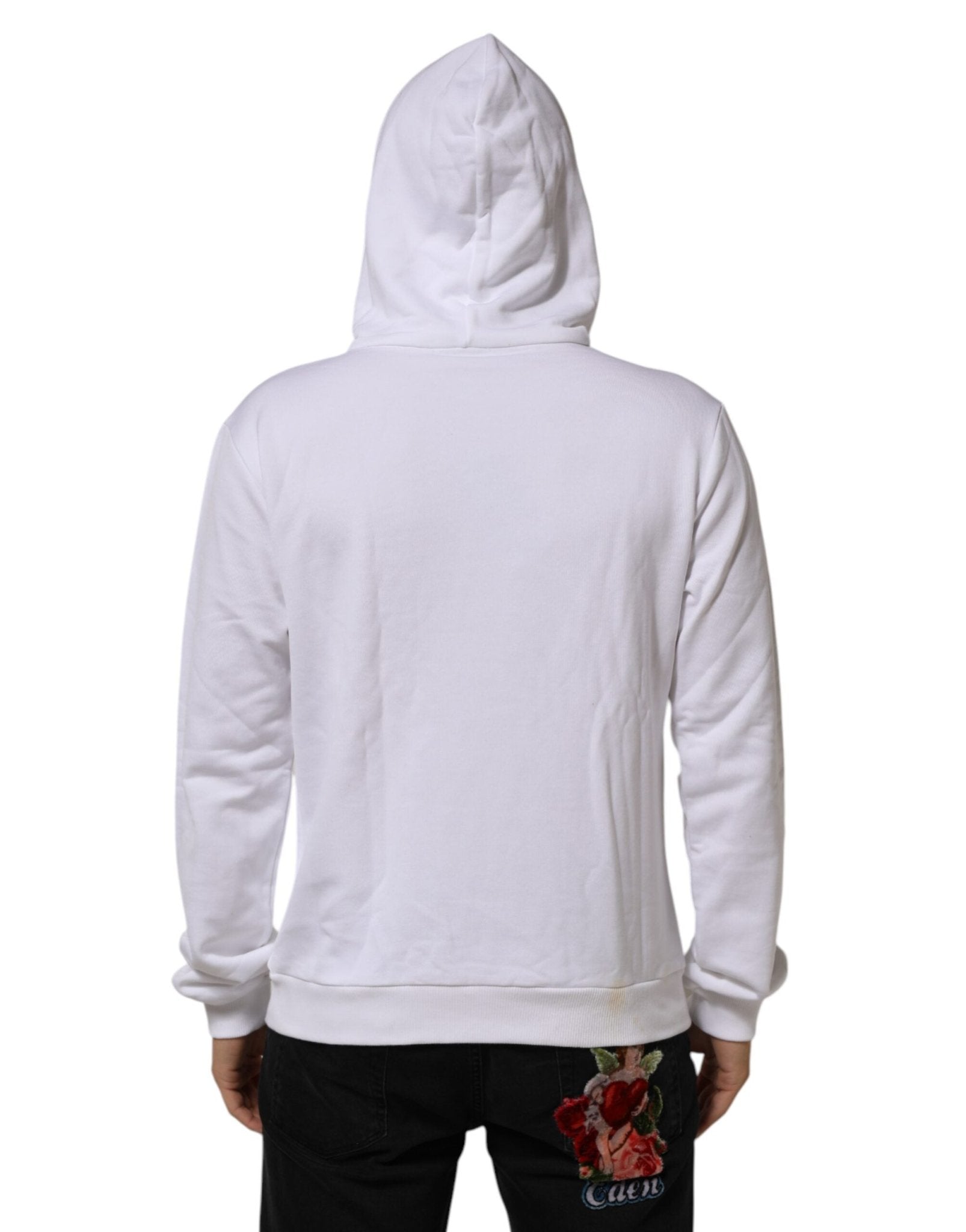 Dolce & Gabbana White Sacred Heart Hooded Sweatshirt Sweater - RIMODA