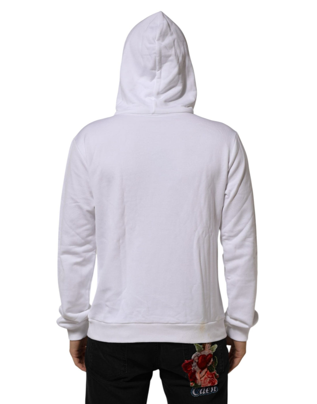Dolce & Gabbana White Sacred Heart Hooded Sweatshirt Sweater - RIMODA