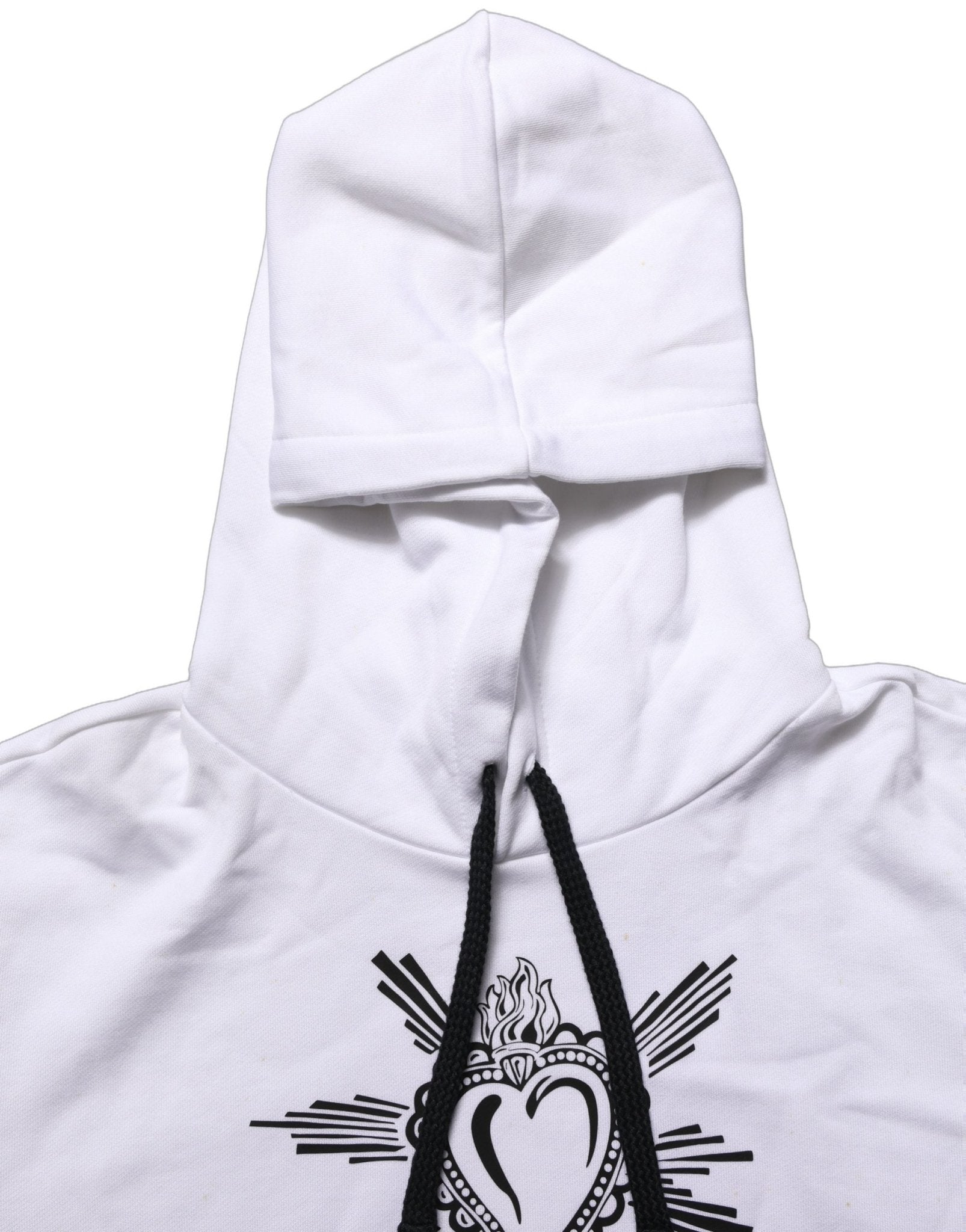 Dolce & Gabbana White Sacred Heart Hooded Sweatshirt Sweater - RIMODA