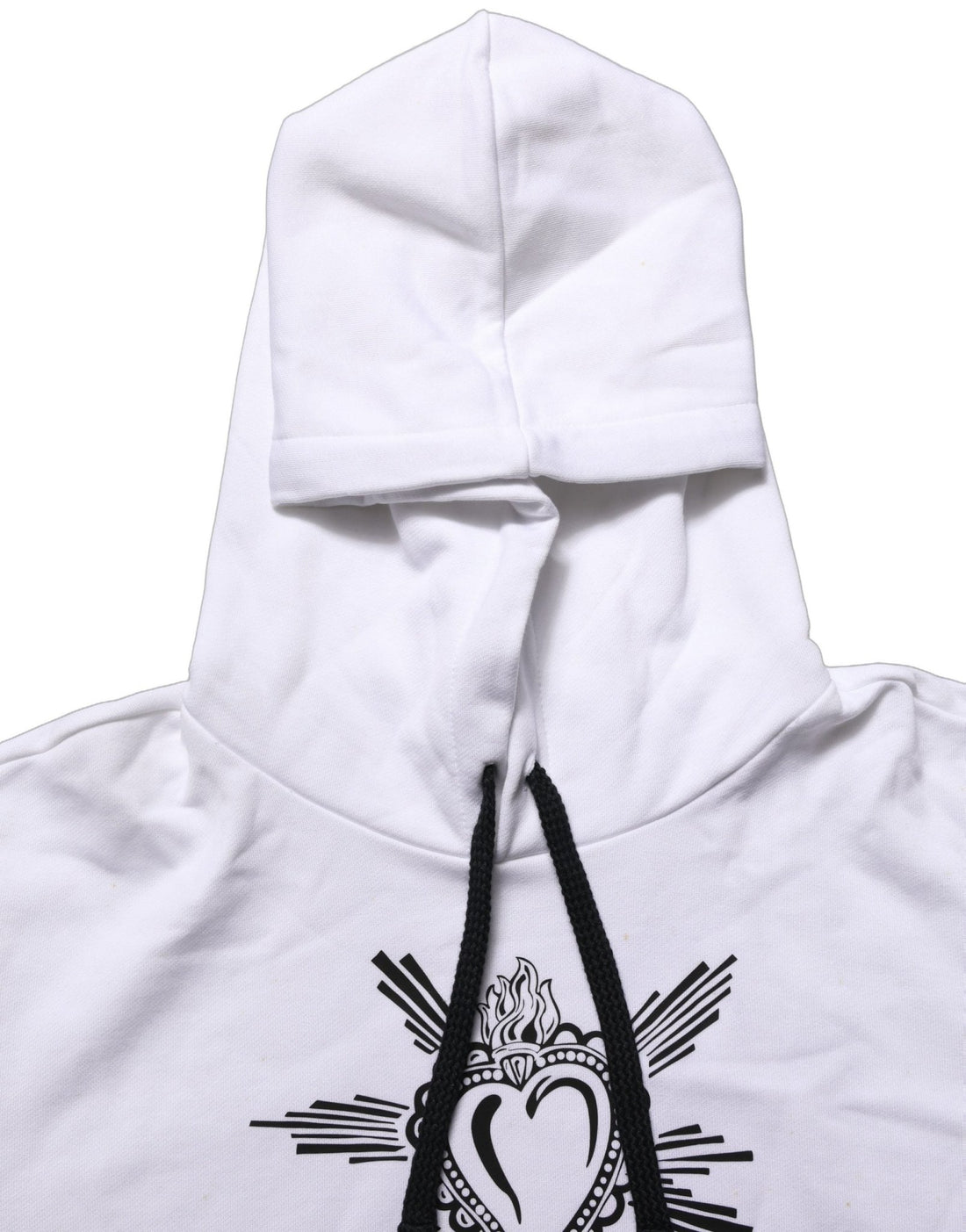 Dolce & Gabbana White Sacred Heart Hooded Sweatshirt Sweater - RIMODA
