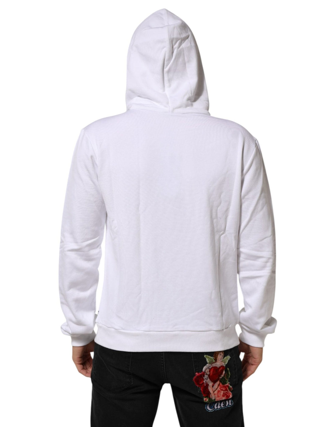 Dolce & Gabbana White Sacred Heart Hooded Sweatshirt Sweater - RIMODA