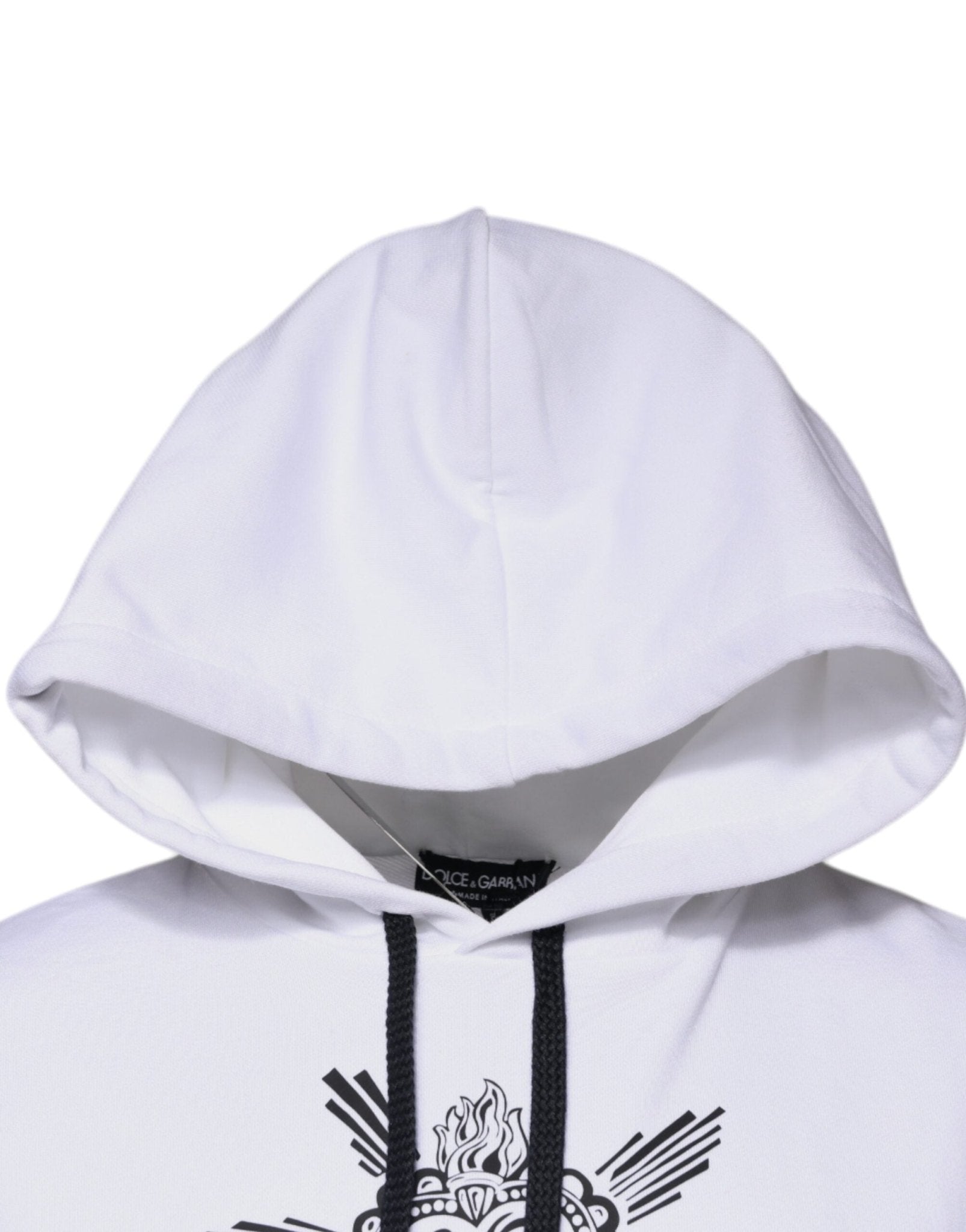Dolce & Gabbana White Sacred Heart Hooded Sweatshirt Sweater - RIMODA