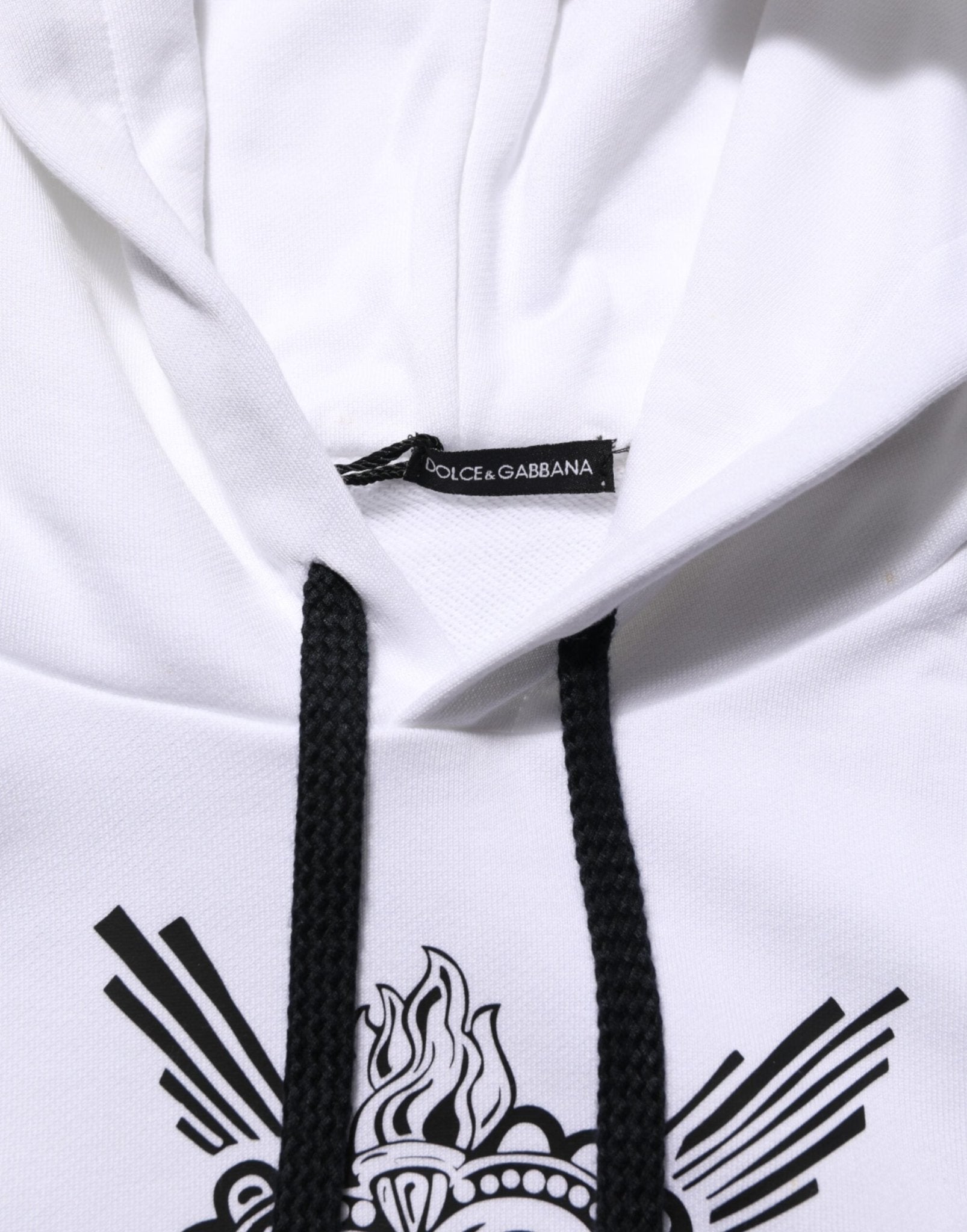 Dolce & Gabbana White Sacred Heart Hooded Sweatshirt Sweater - RIMODA