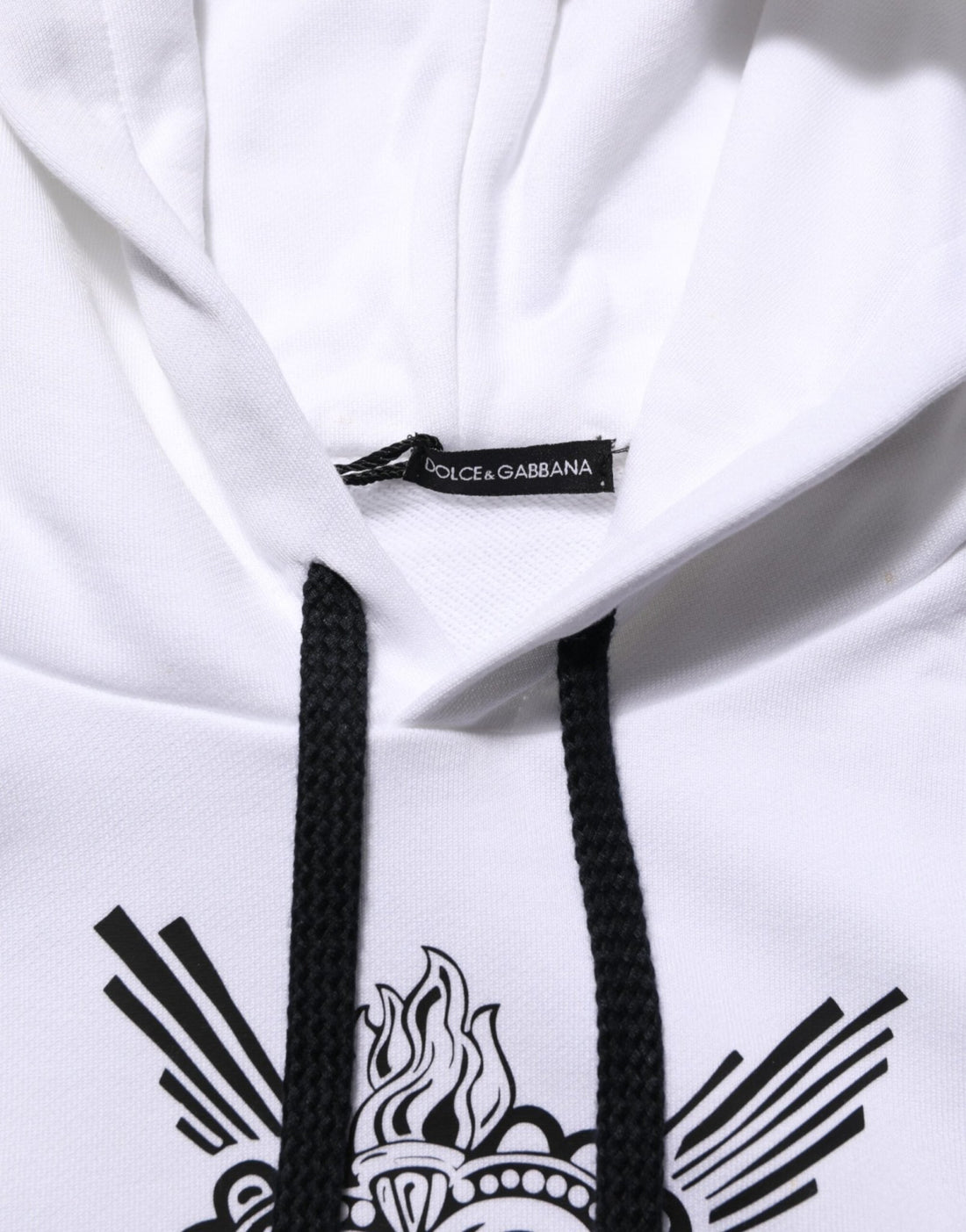 Dolce & Gabbana White Sacred Heart Hooded Sweatshirt Sweater - RIMODA